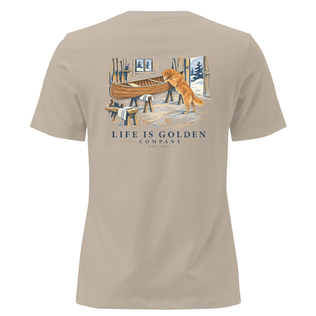 Canoe Workshop Women's Relaxed Tee — Heather Stone