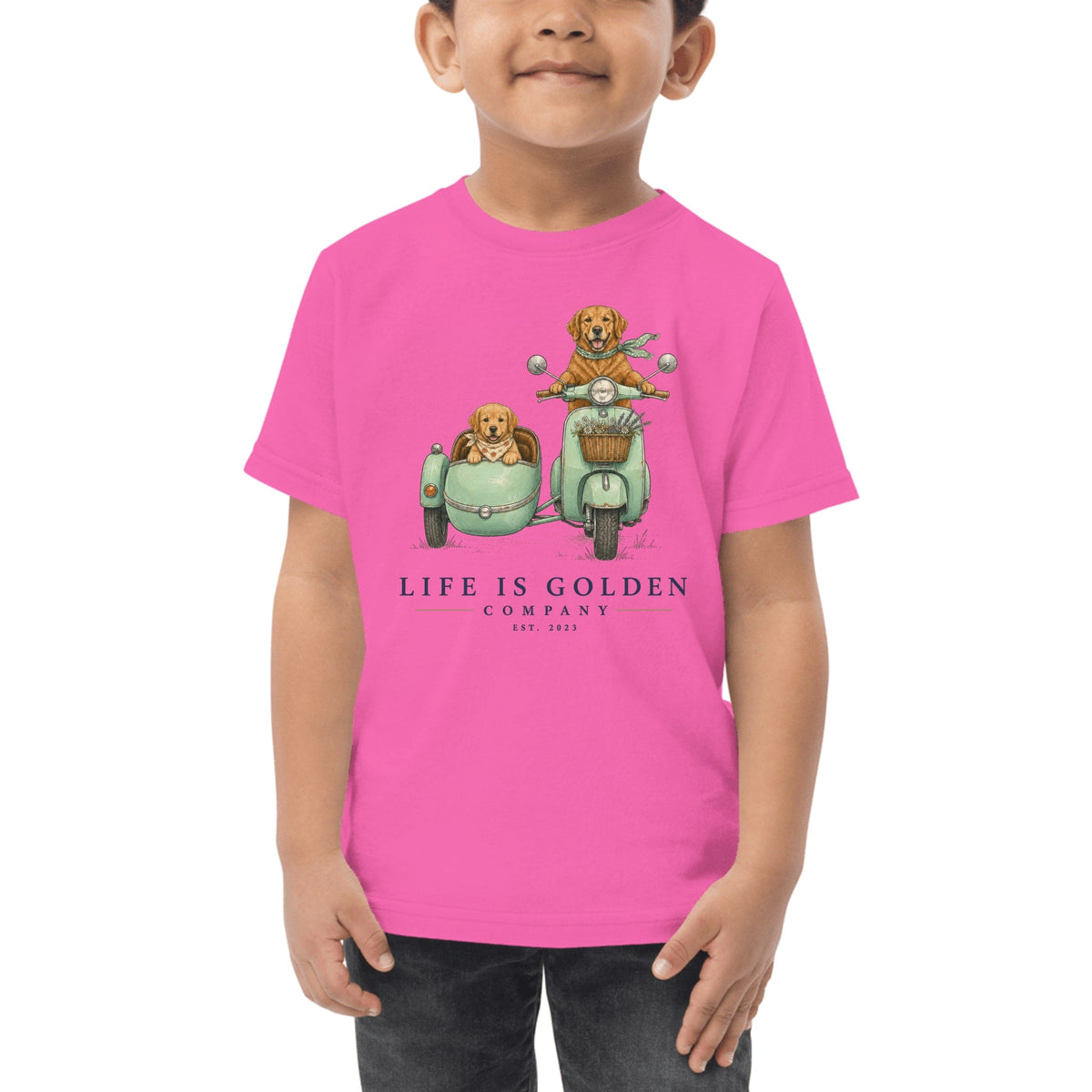 The Sidecar Run Toddler Tee — Hot Pink