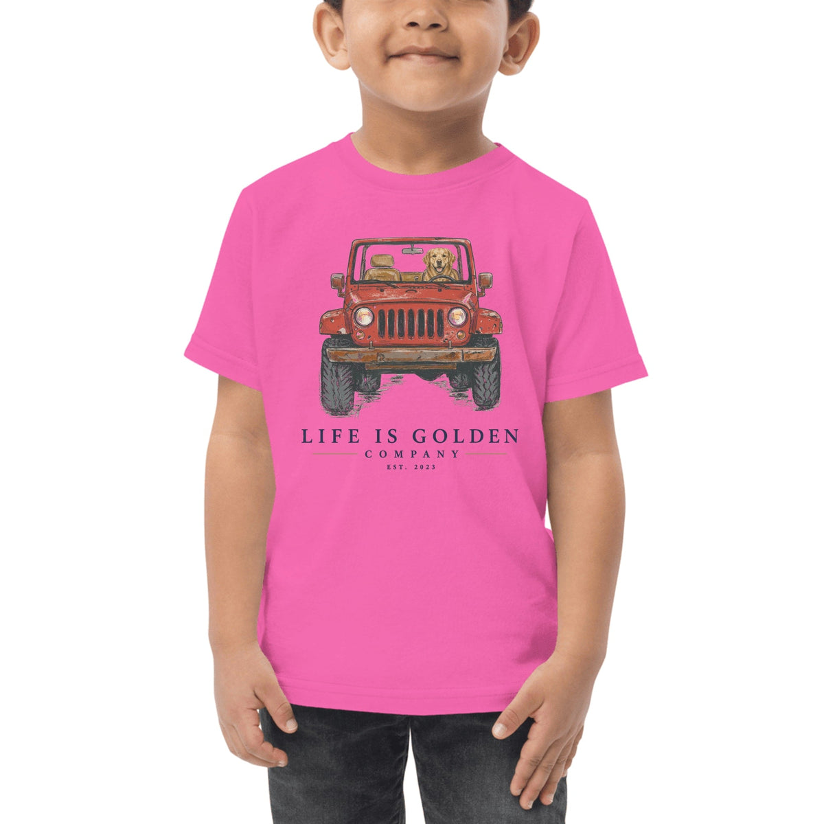 The Top-Down Run Toddler Tee — Hot Pink