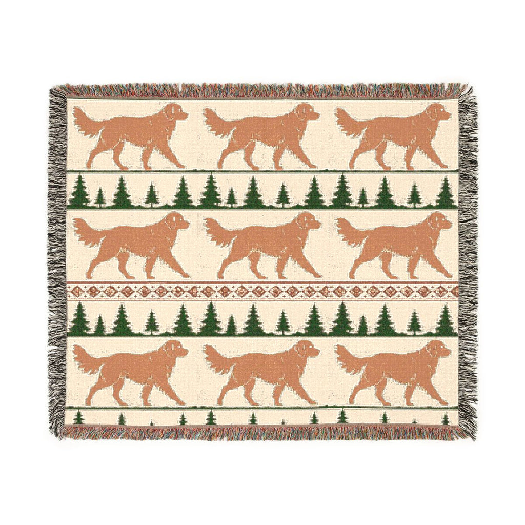 Fireside Goldens original artwork, larger repeat, front — Printify digital mockup