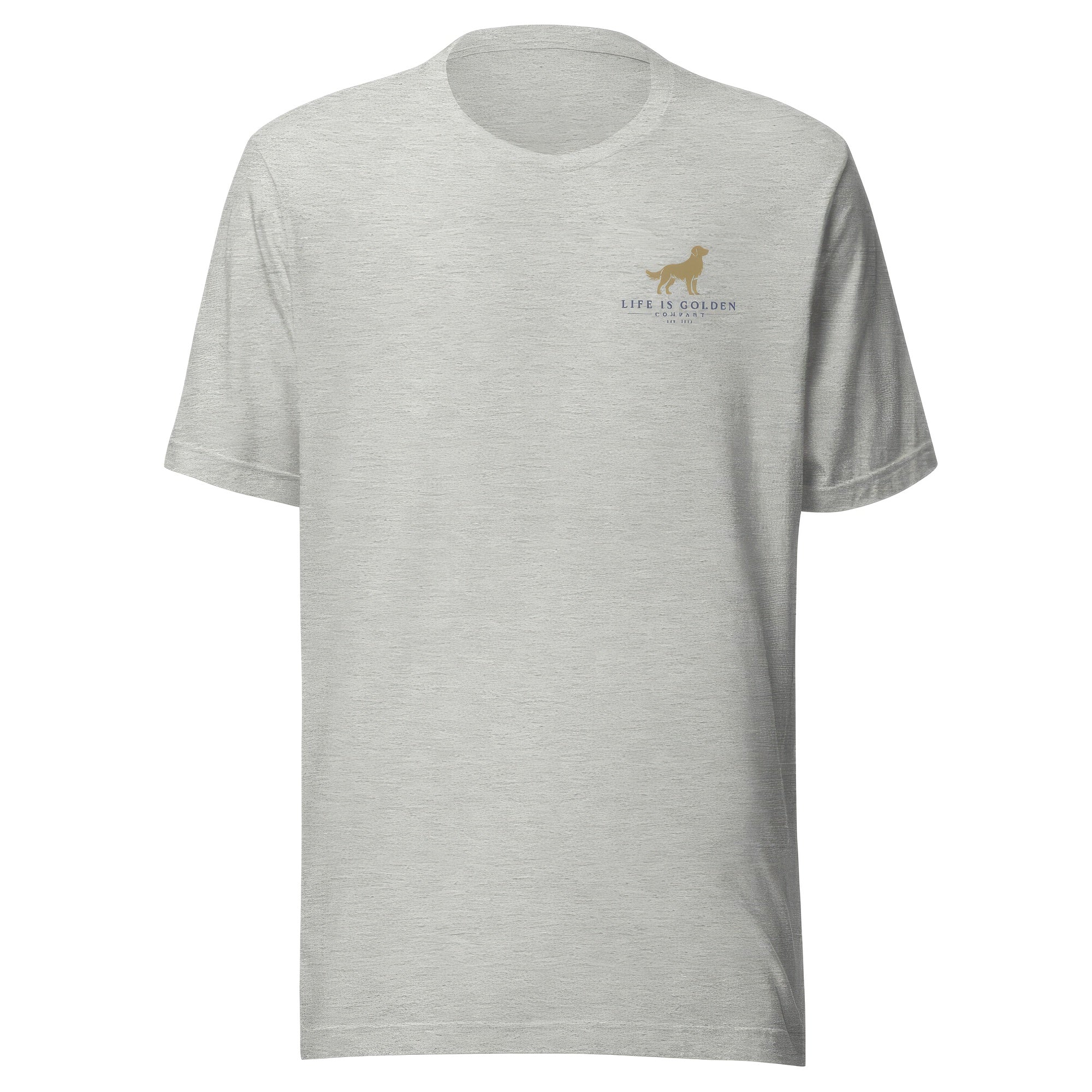 The Last Cast Tee — Athletic Heather, front chest, ghost