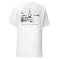 The Last Cast Tee — White, back, ghost