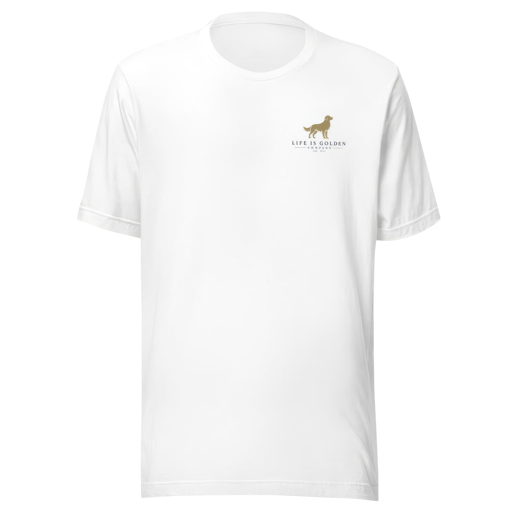 The Last Cast Tee — White, front chest, ghost