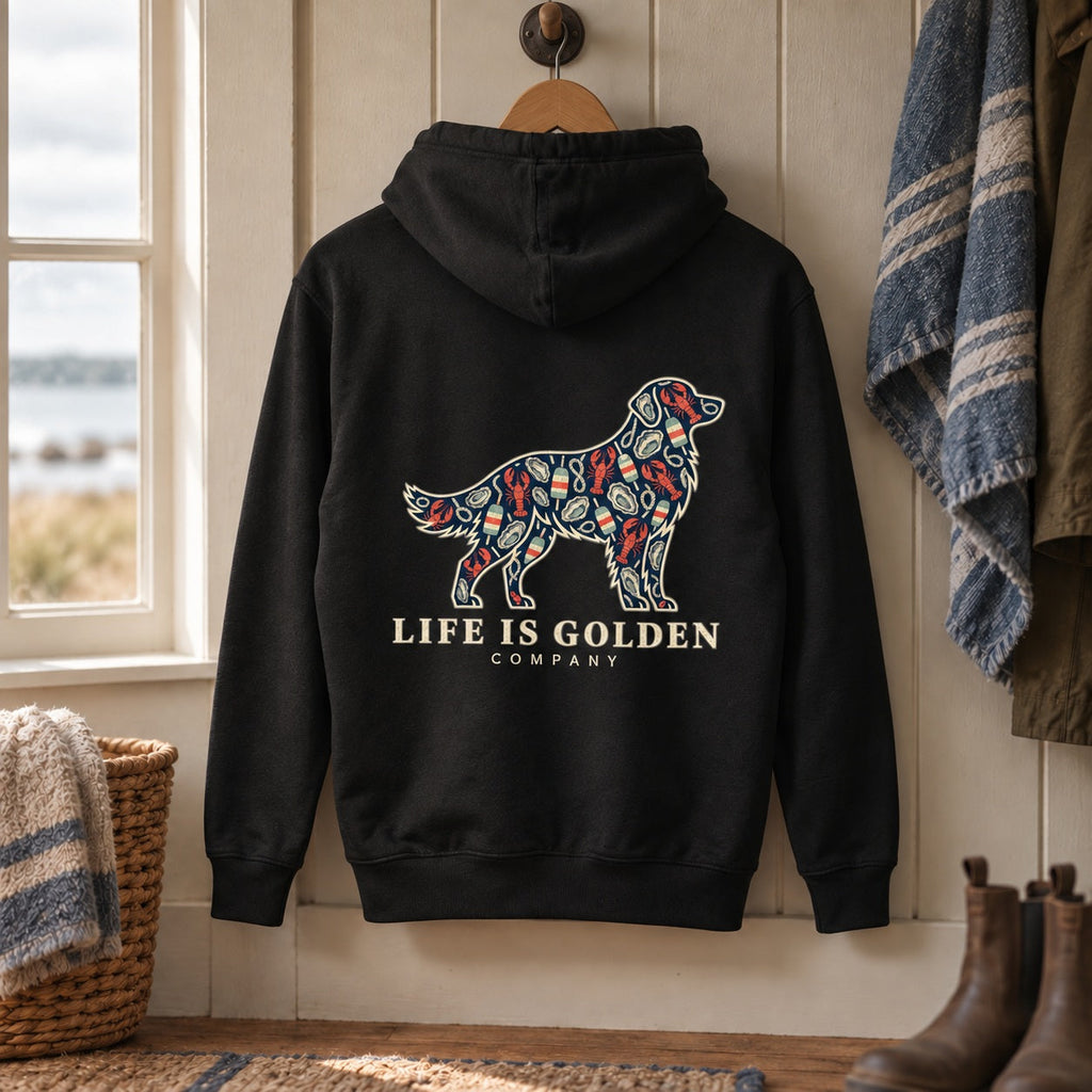 Coastal Catch Hoodie — context (revised artwork)