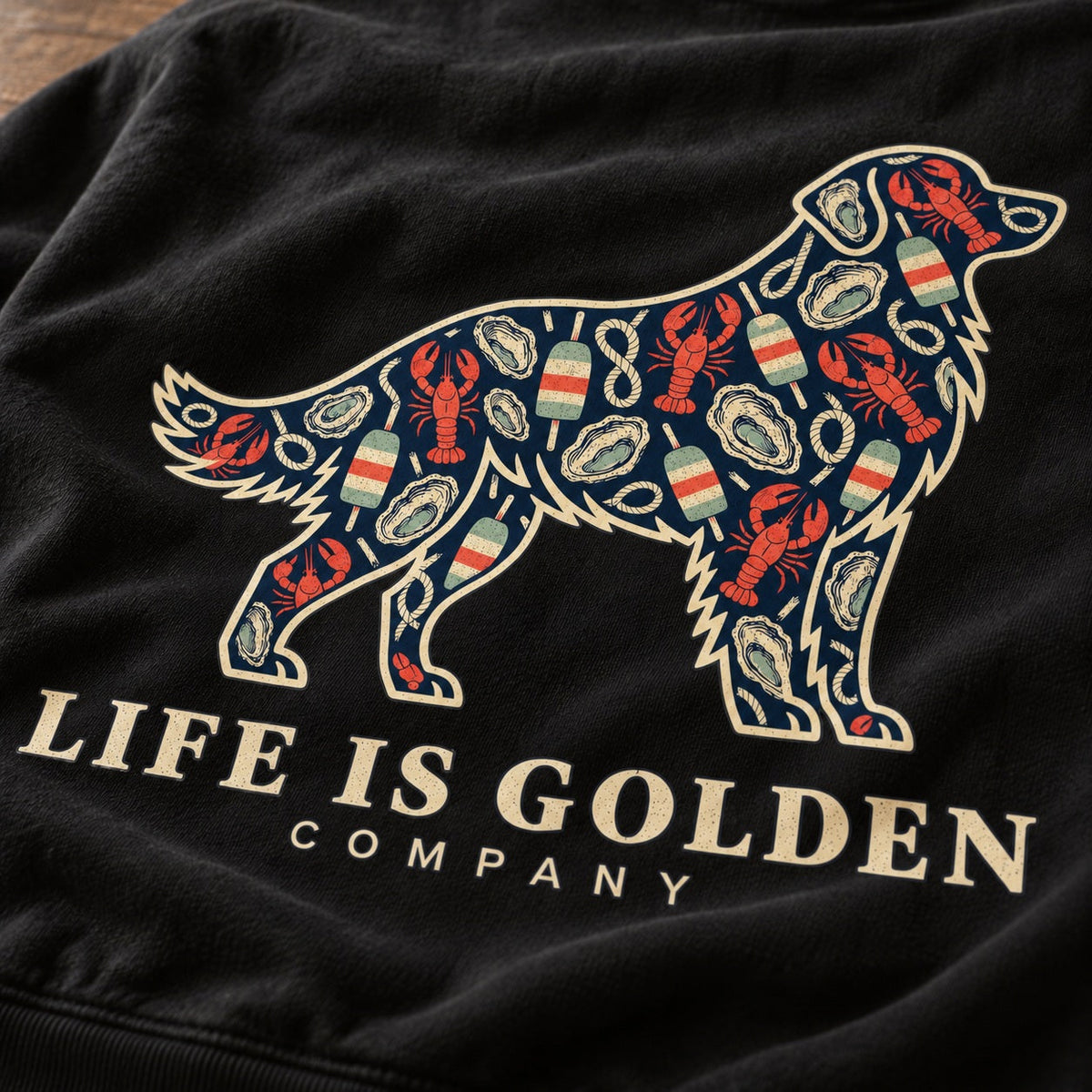 Coastal Catch Hoodie — macro (revised artwork)