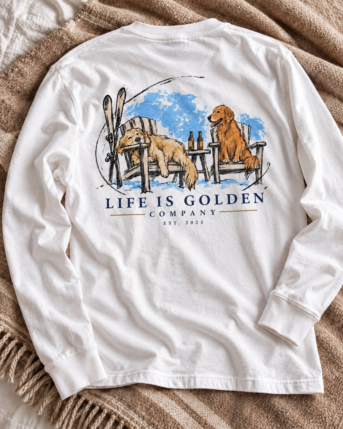 Last Chair Long-Sleeve — close editorial view showing the artwork on the garment