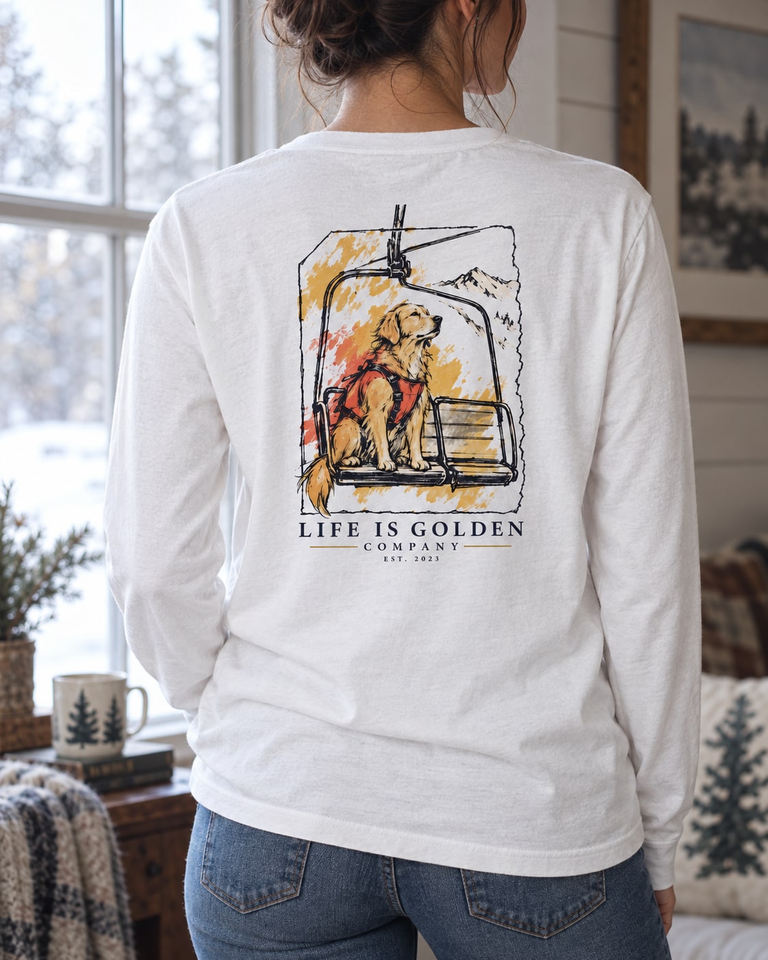 Early Shift Long-Sleeve — close editorial view showing the artwork on the garment