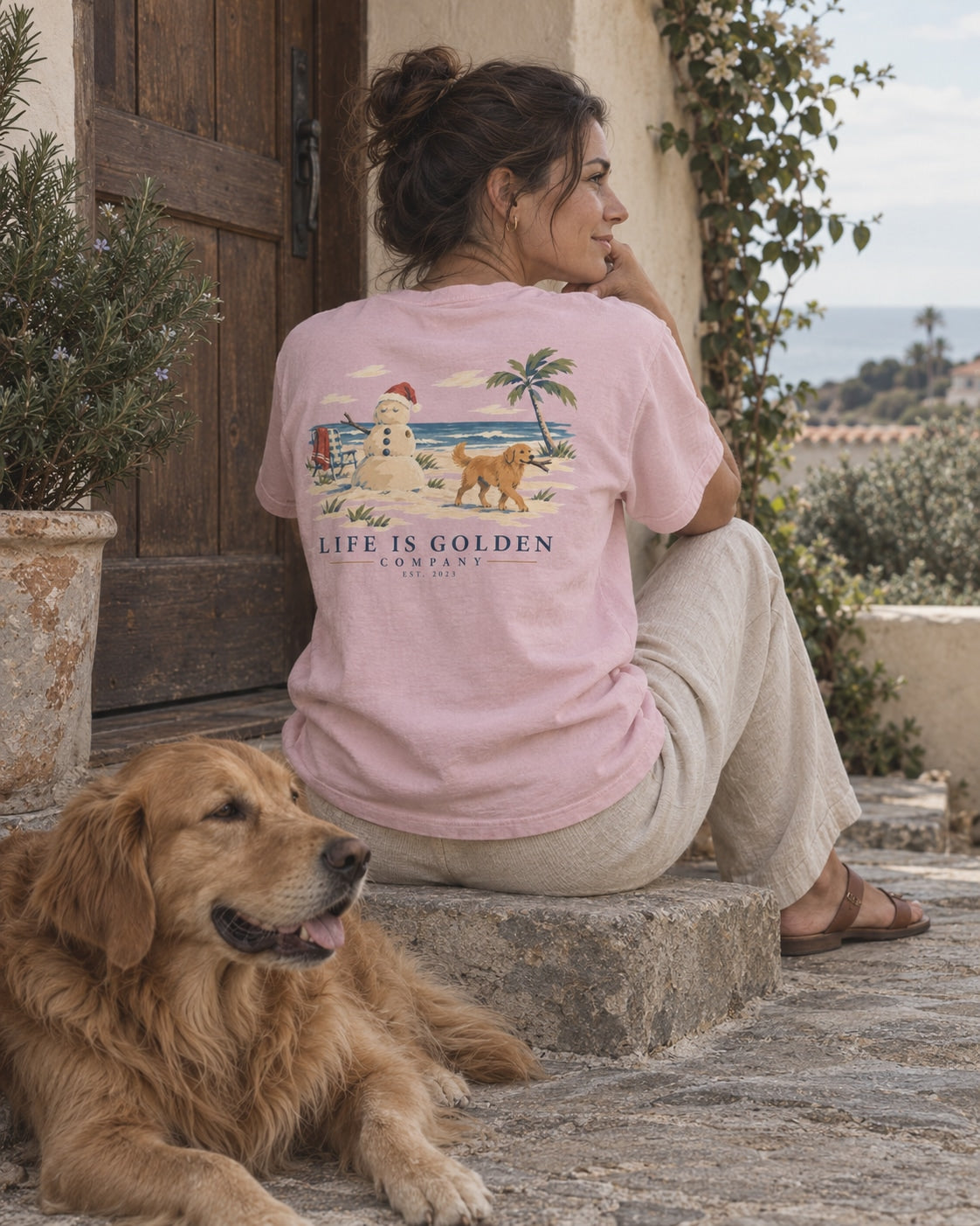 sandman fetch heavyweight tee styled in a candid Life Is Golden heritage lifestyle scene