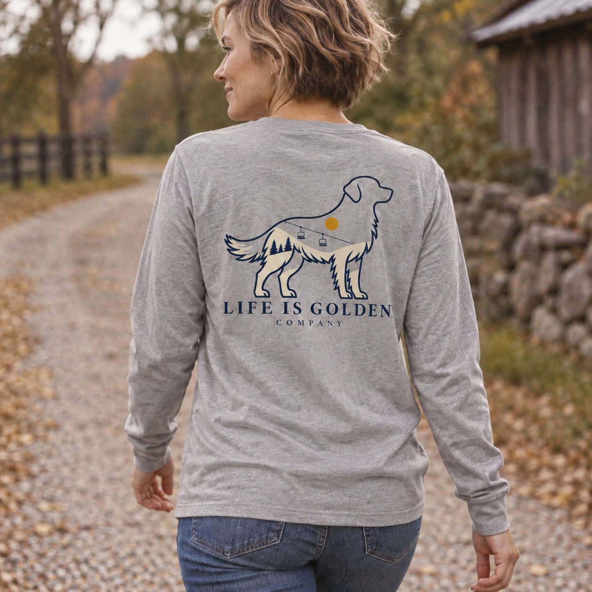 Mountain Golden Long-Sleeve — context (revised artwork)