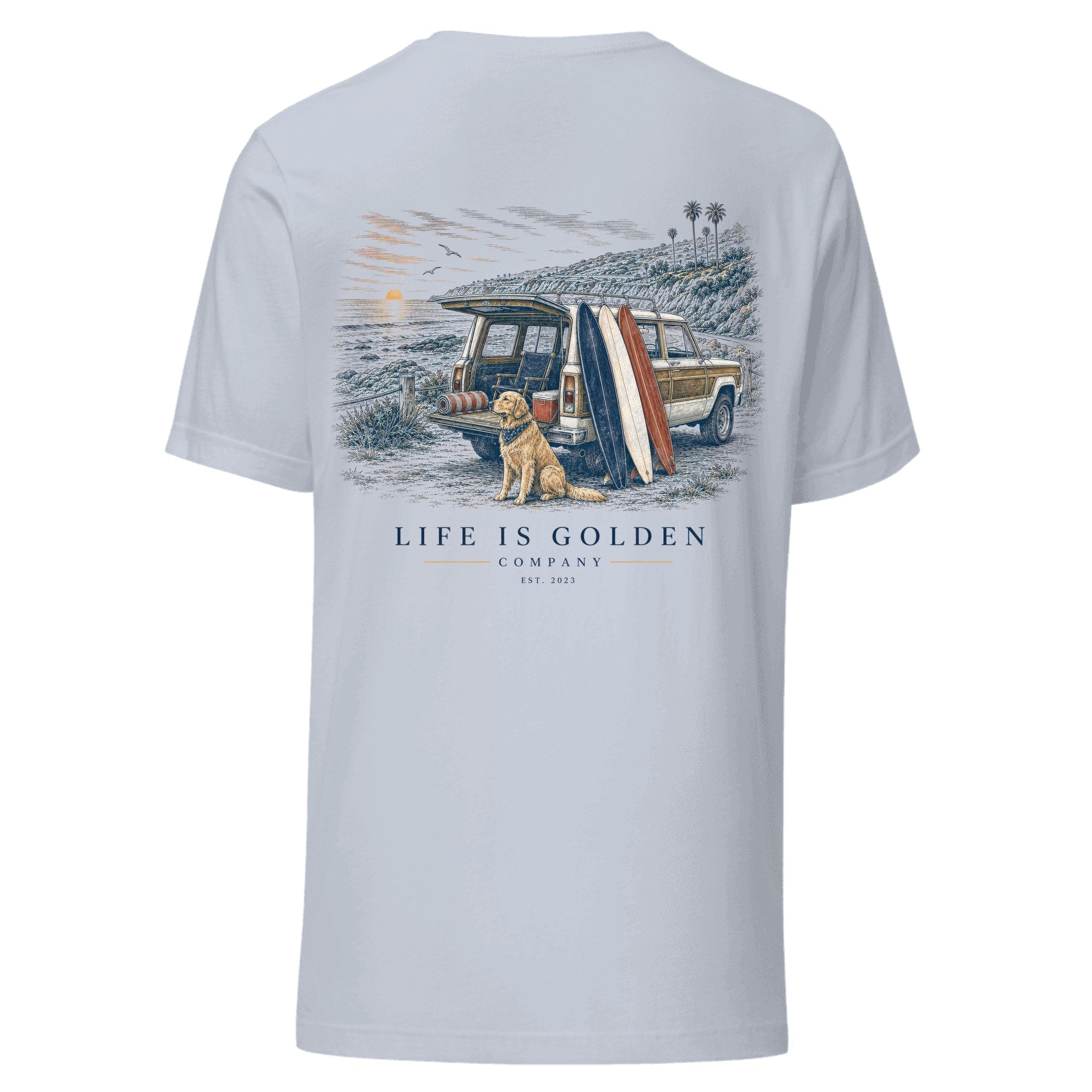 Surfer's Delight Tee — Light Blue