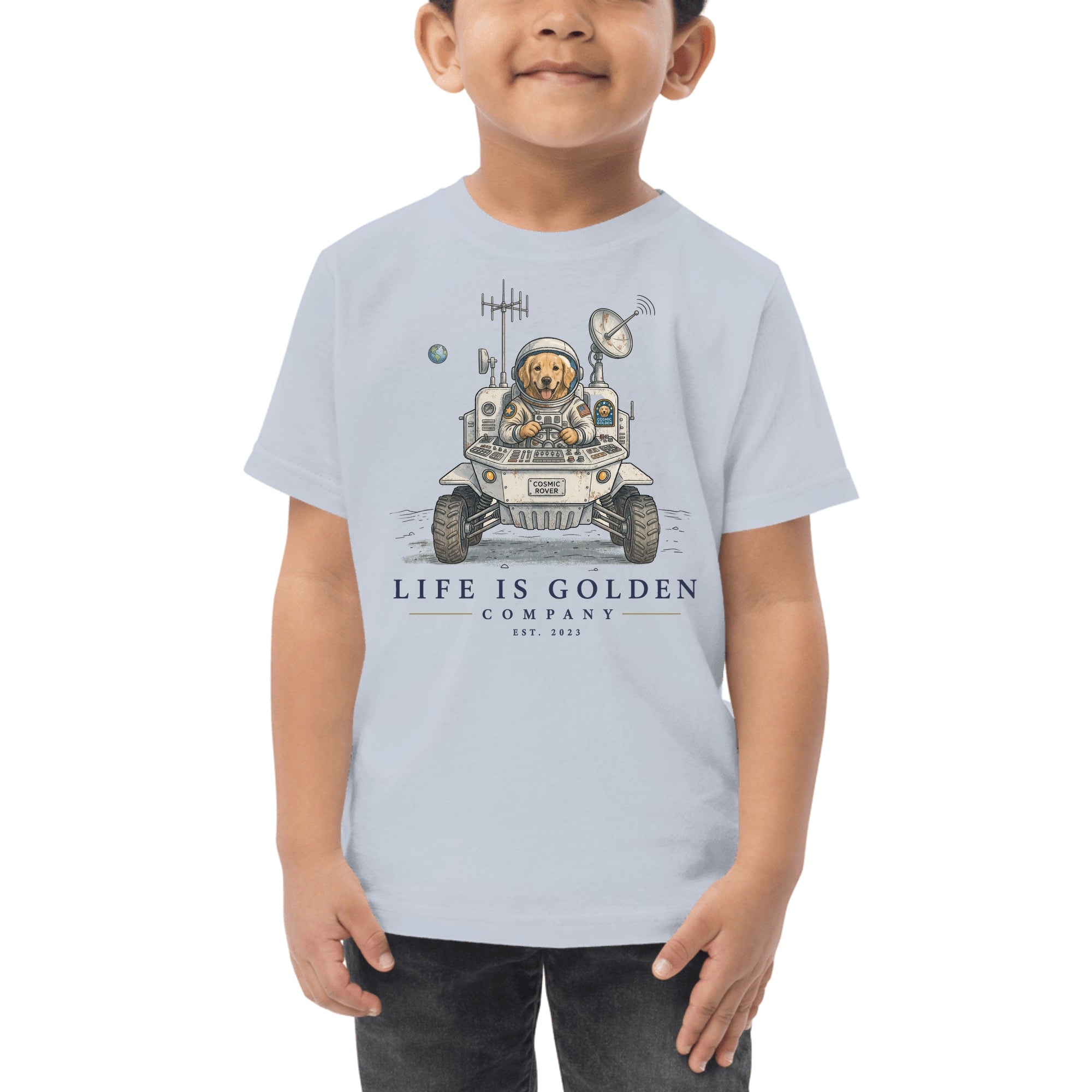 The Cosmic Rover Toddler Tee — Light Blue