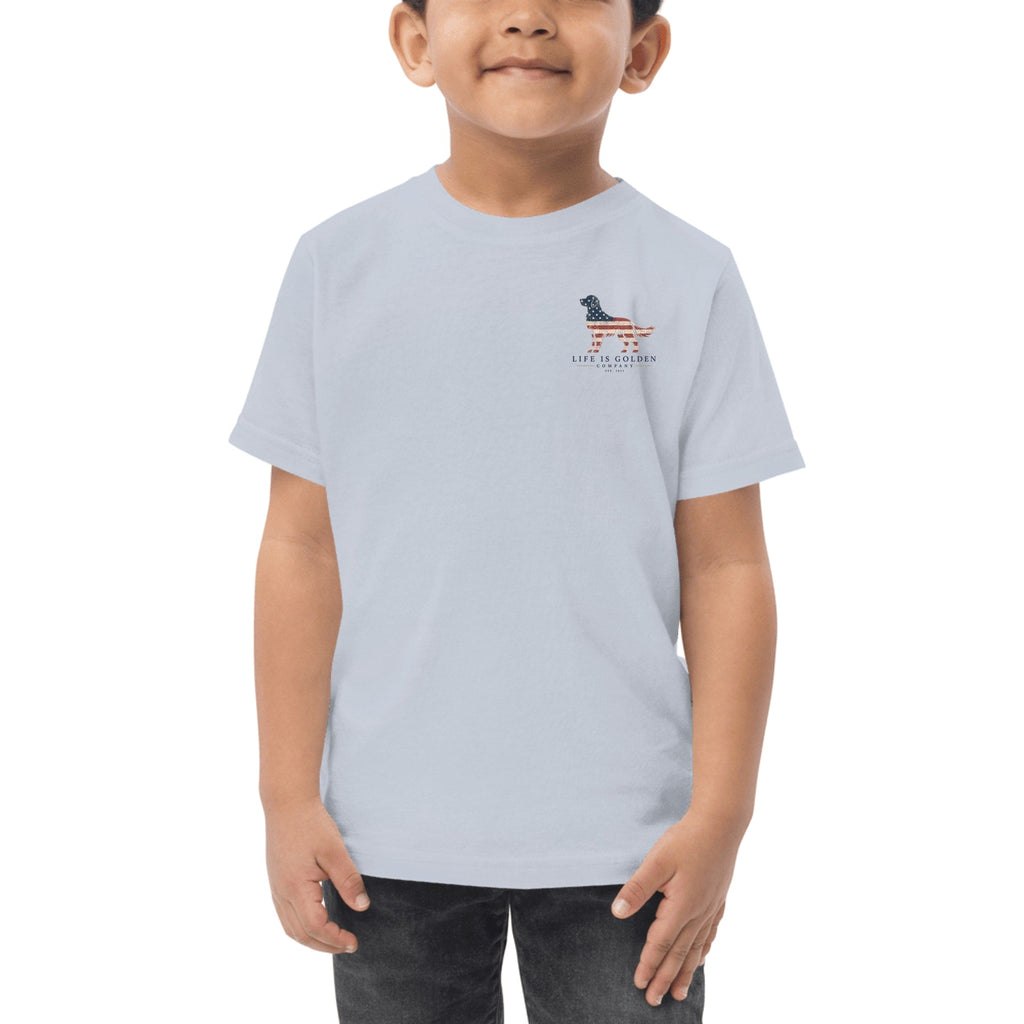 The Dawn Patrol Toddler Tee — Light Blue (front)