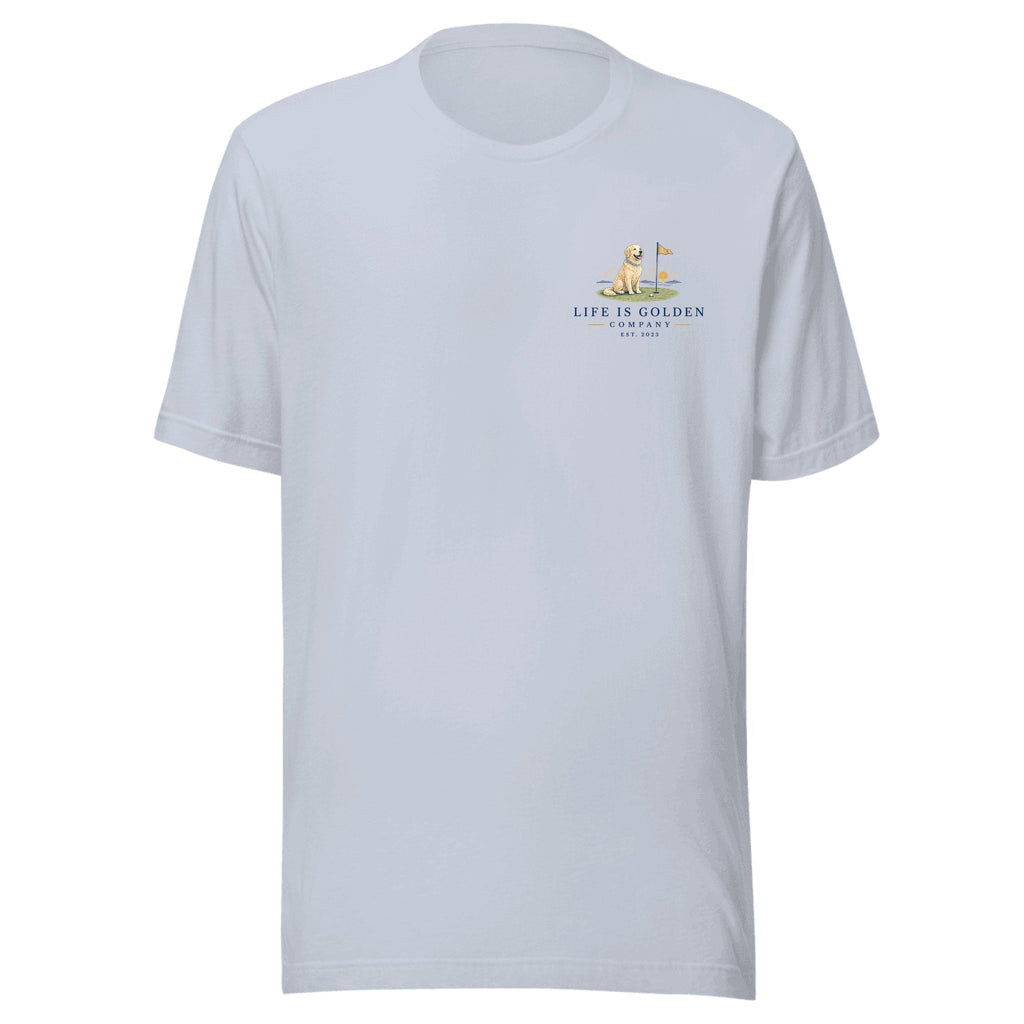 The Cart Path Tee — Light Blue (front)