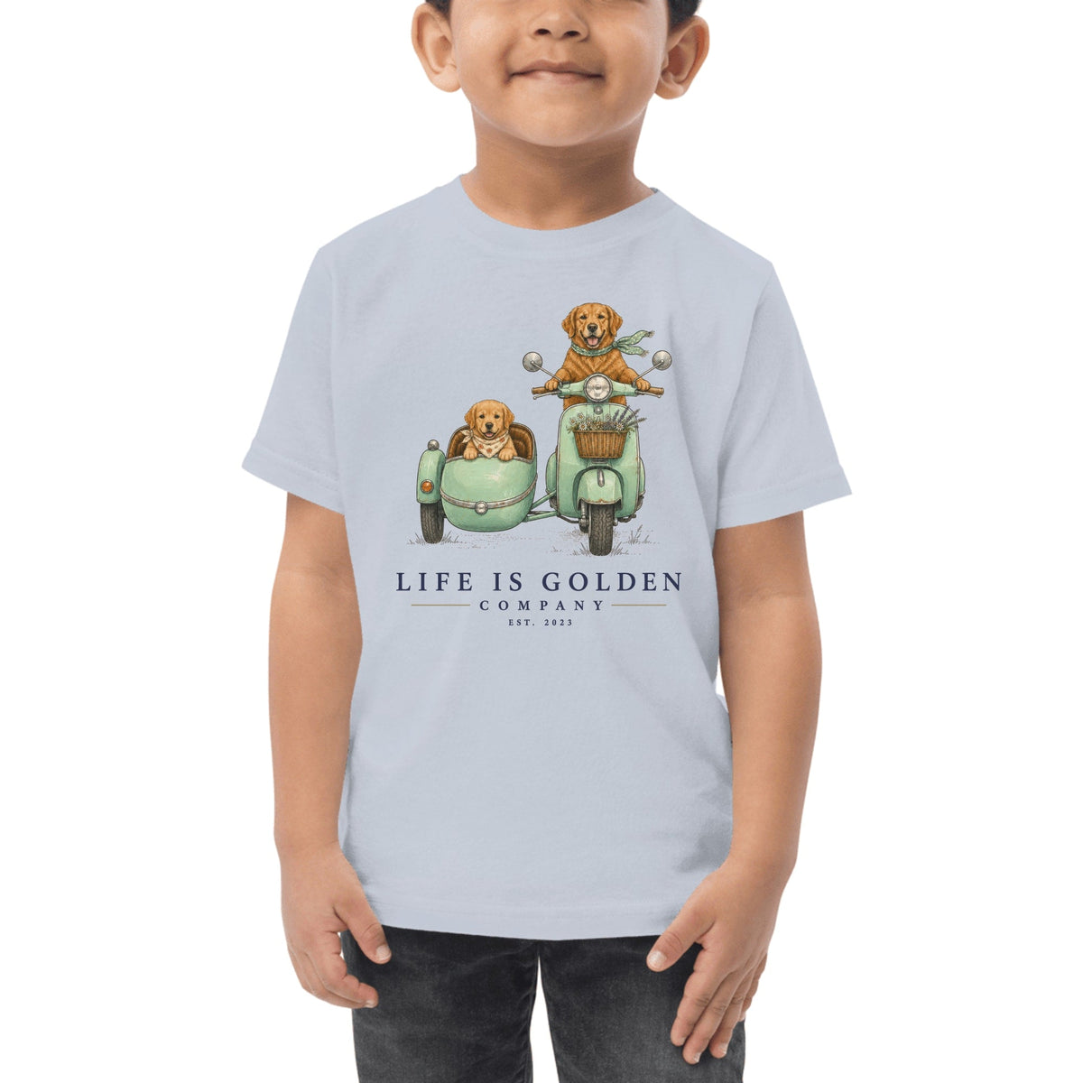 The Sidecar Run Toddler Tee — Light Blue