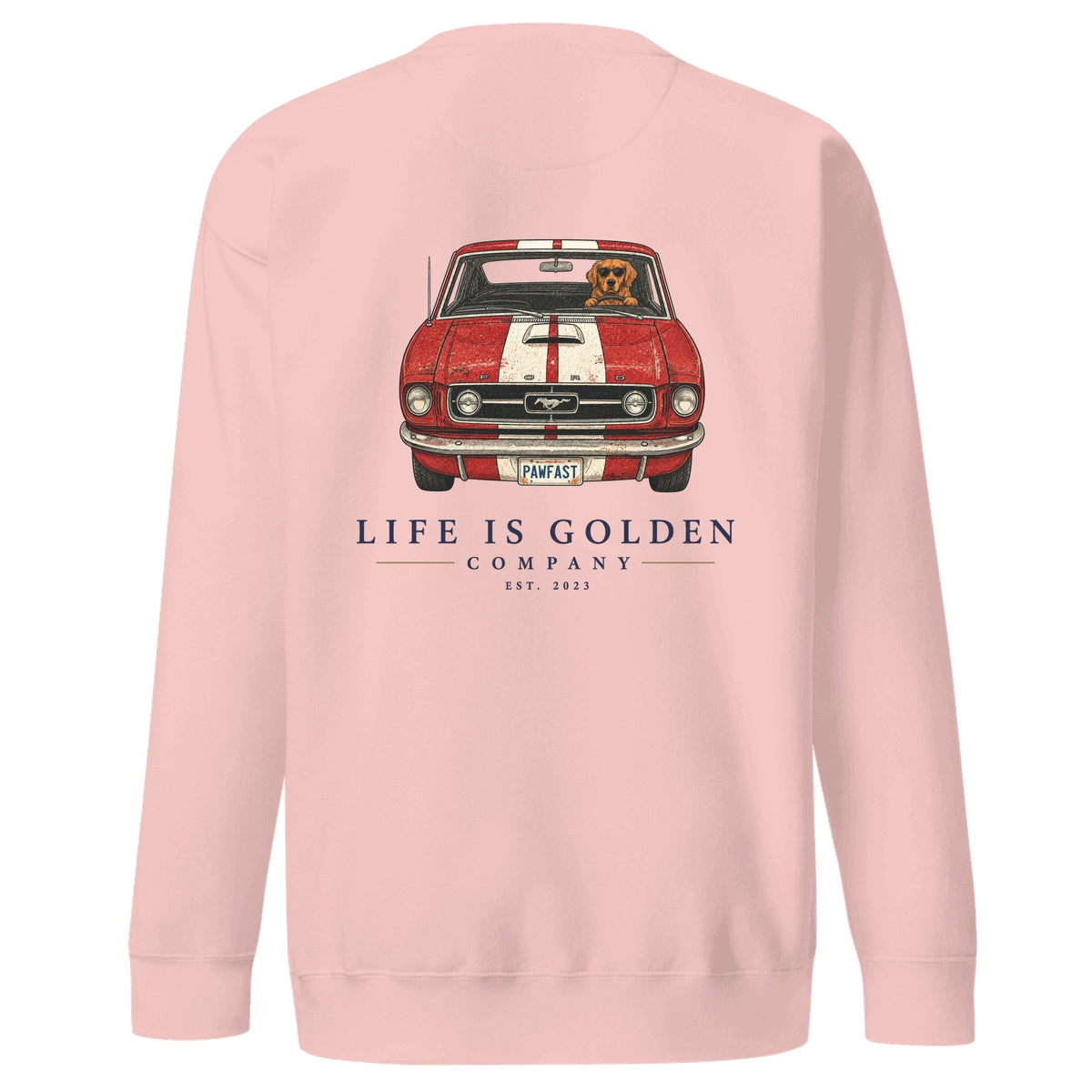 The Pony Run Crewneck — Light Pink