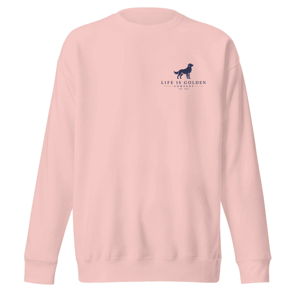 The Base Camp Crewneck — Light Pink (front)