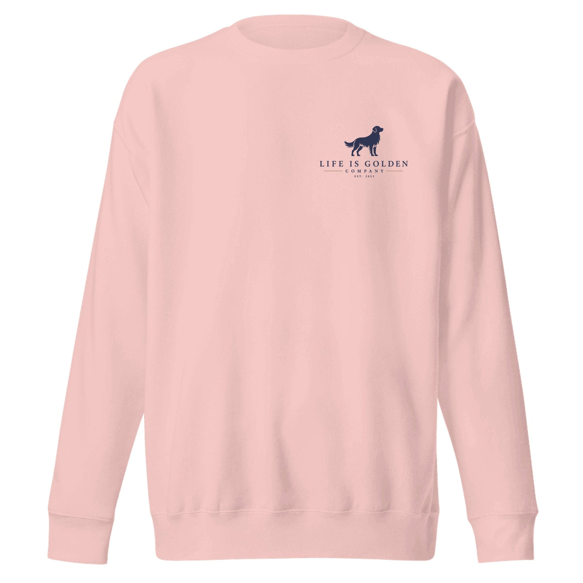 The Goal Line Crewneck — Light Pink (front)