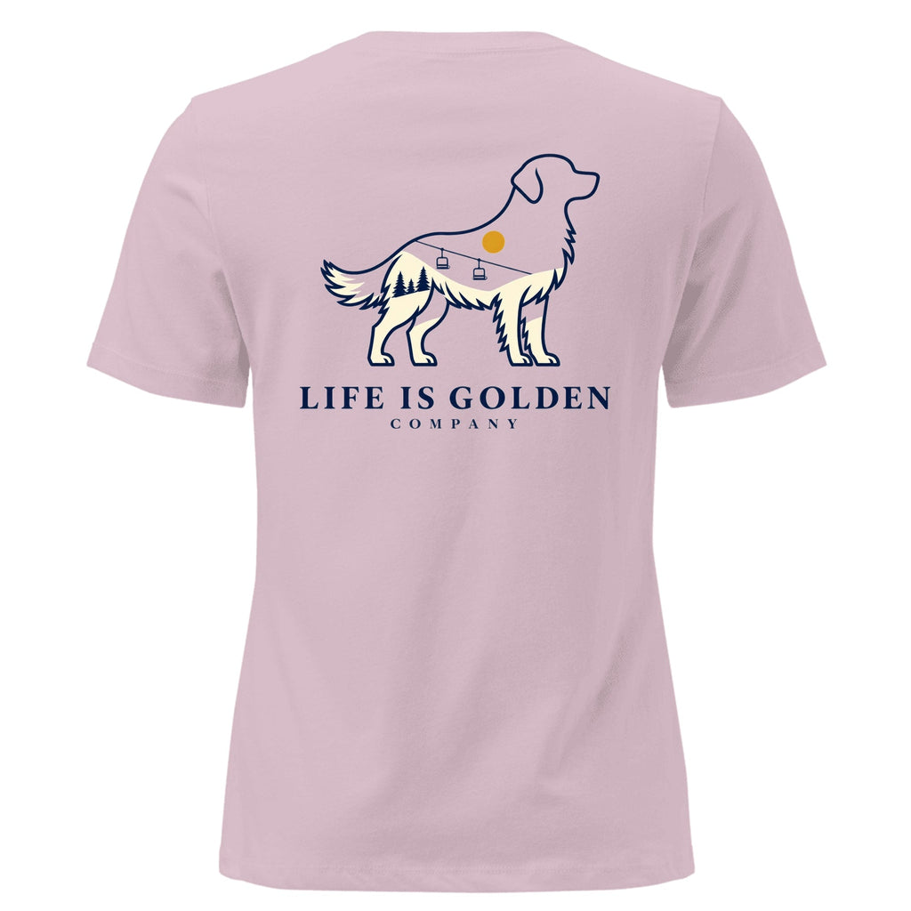 Mountain Golden Women's Relaxed Tee — Light Violet