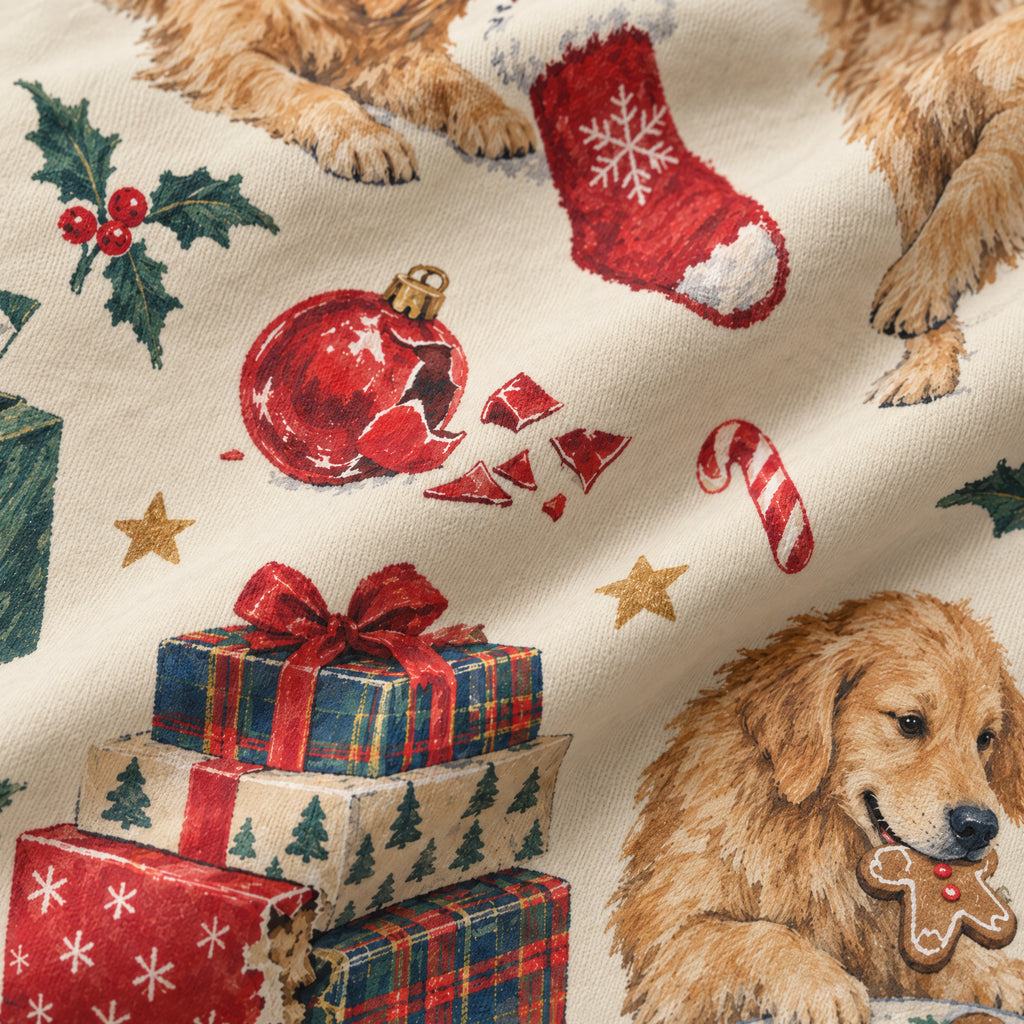 Naughty & Nice Kids' Lounge Pants — close-up of the print