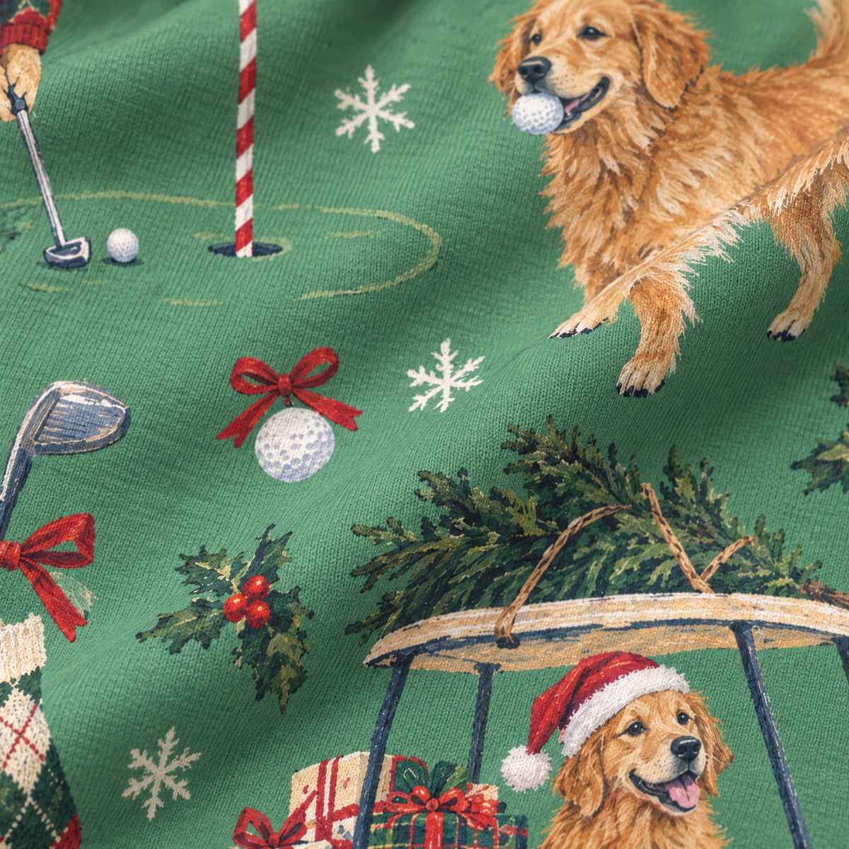 Holiday Rounds Kids' Lounge Pants — close-up of the print