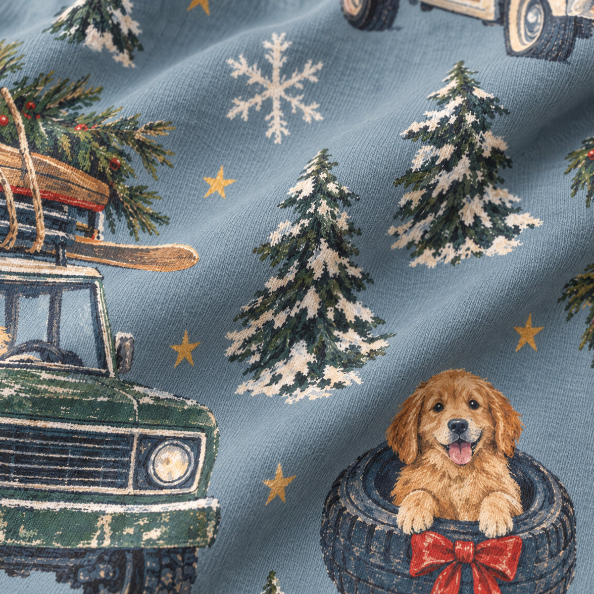 Christmas Convoy Kids' Lounge Pants — close-up of the print