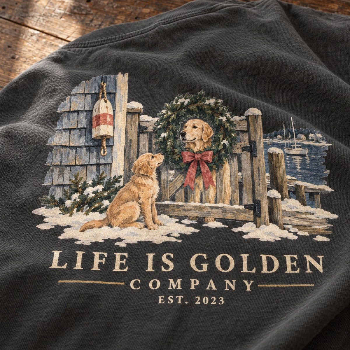 Wreath Greeter Heavyweight Tee — lifestyle