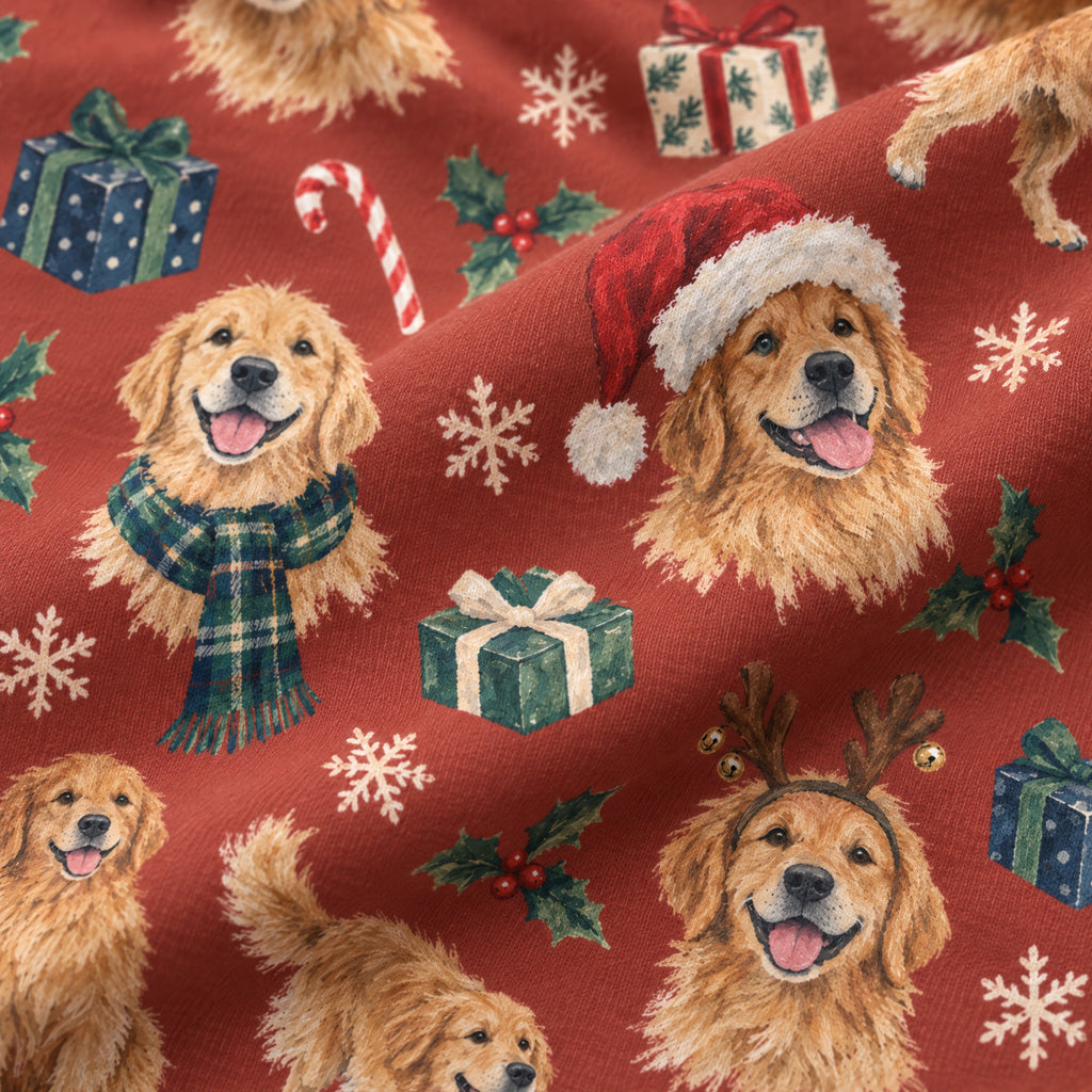 Santa Paws Kids' Lounge Pants — close-up of the print