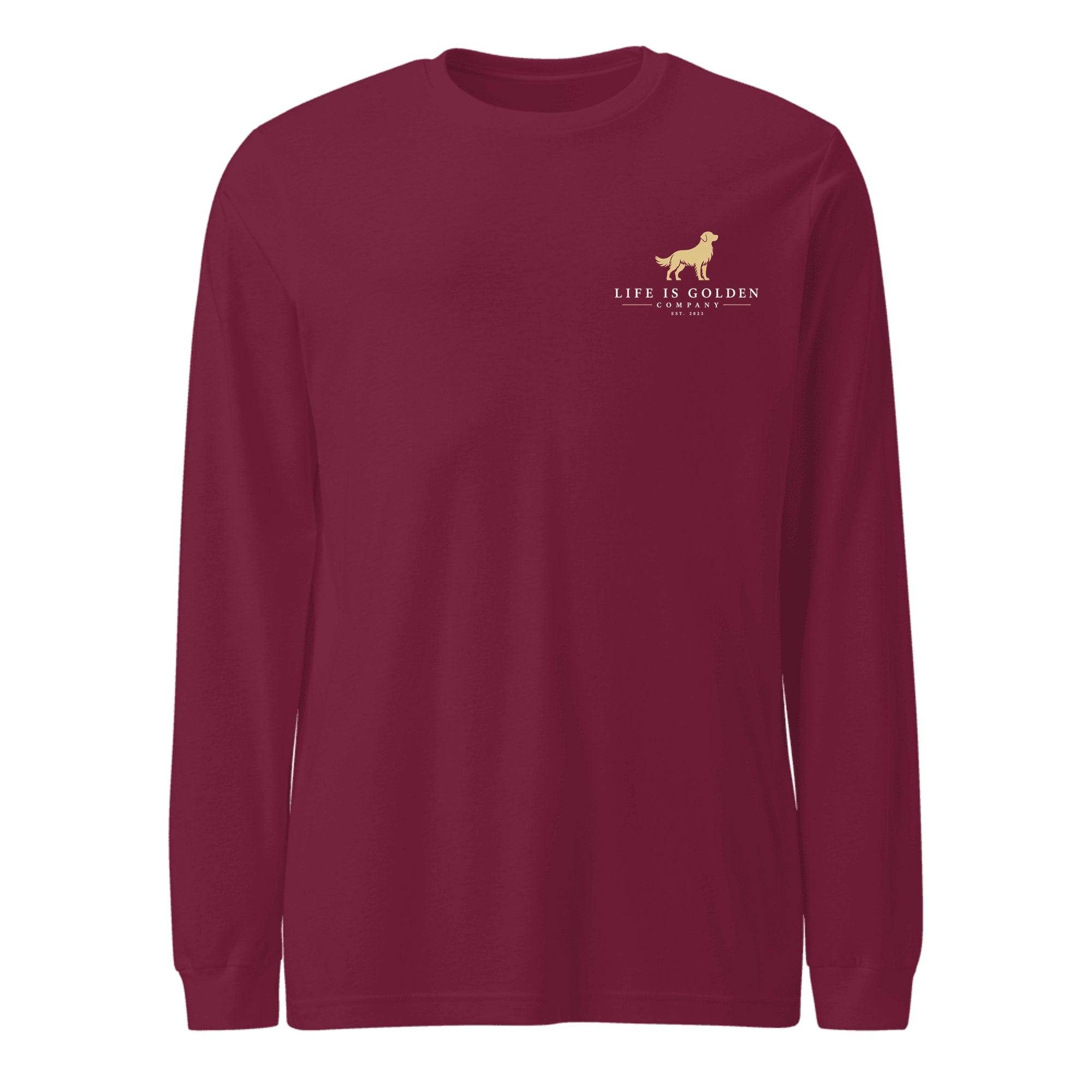 The Last Bonfire Long-Sleeve — Maroon (front)