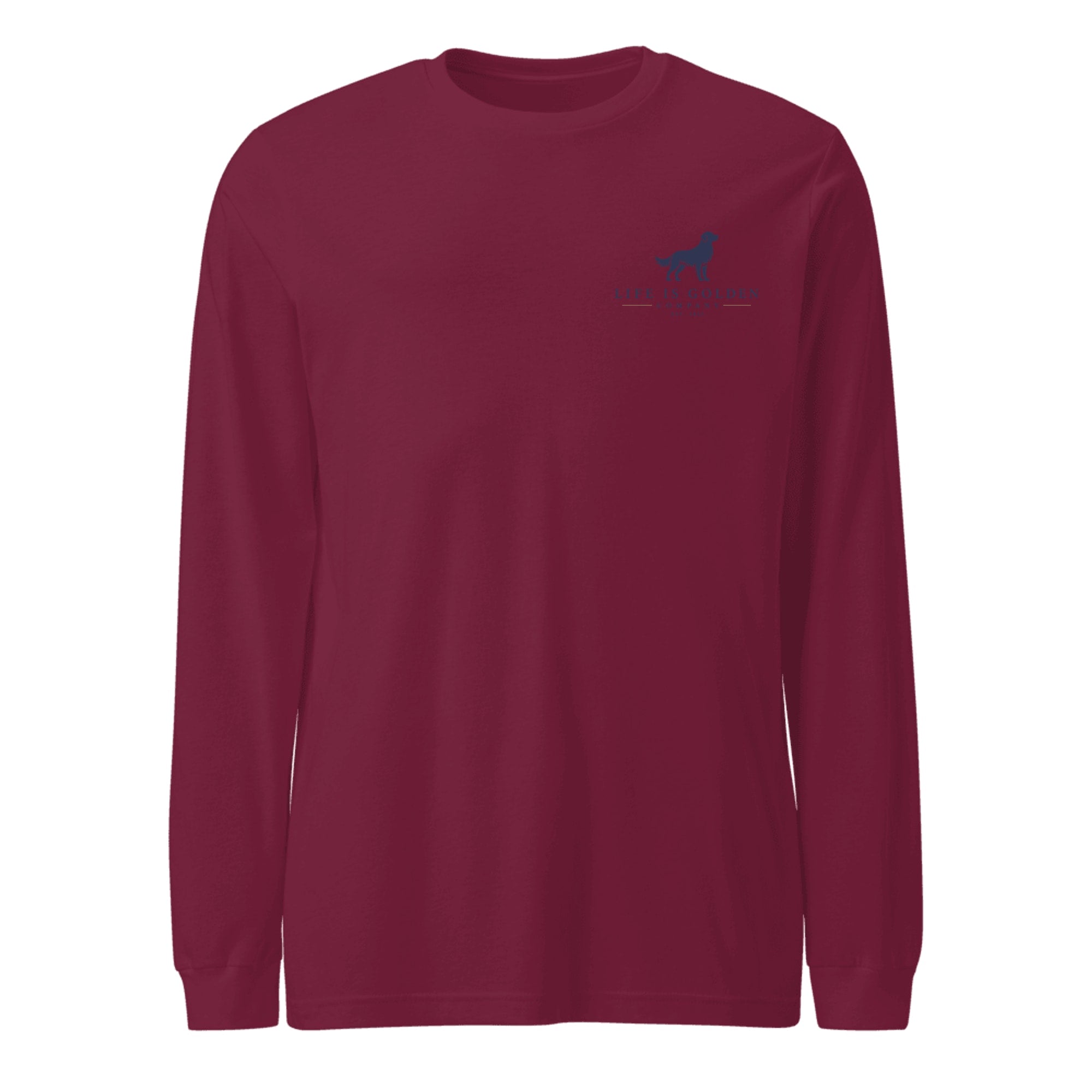 The Orchard Run Long-Sleeve — Maroon (front)