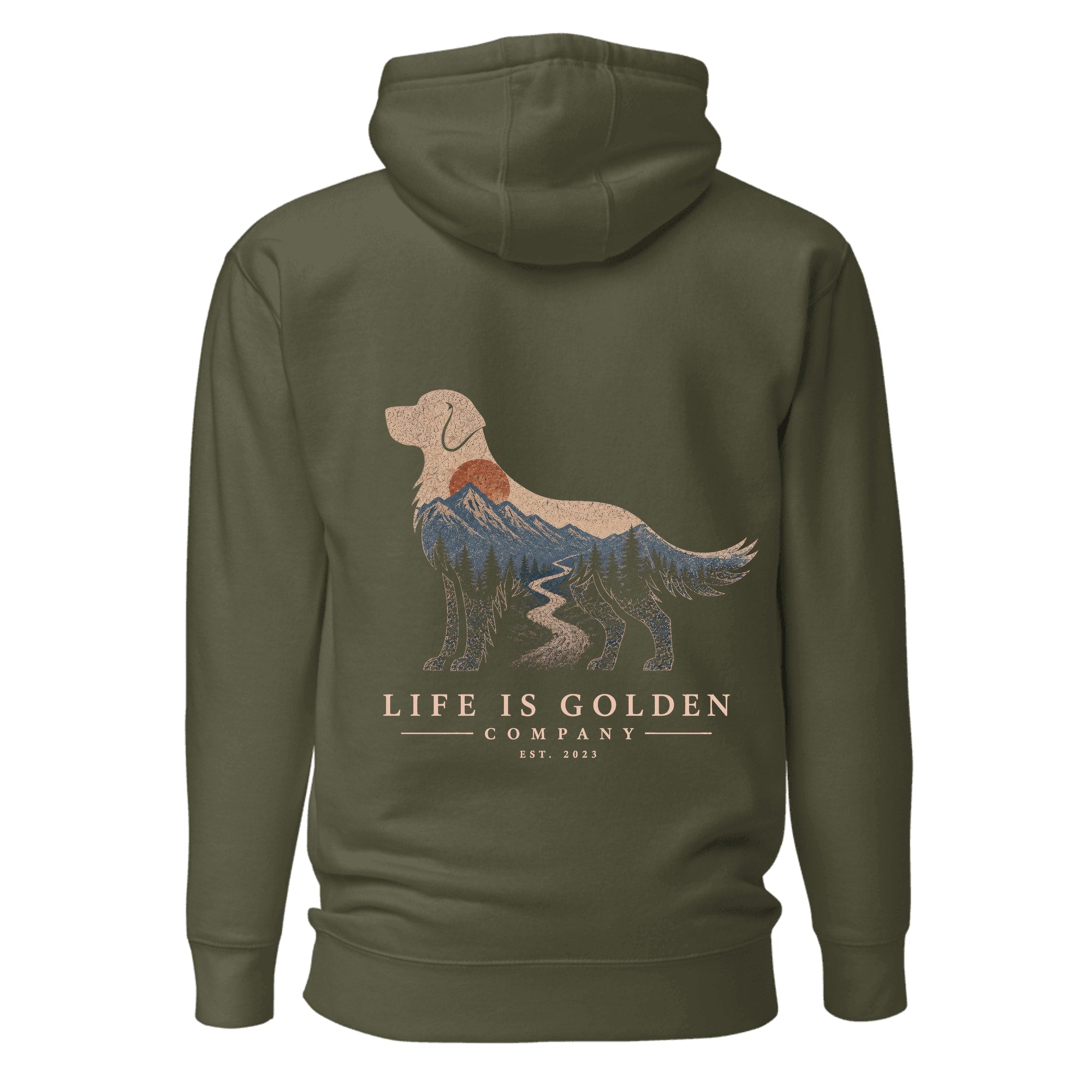 The High Country Golden Hoodie — Military Green