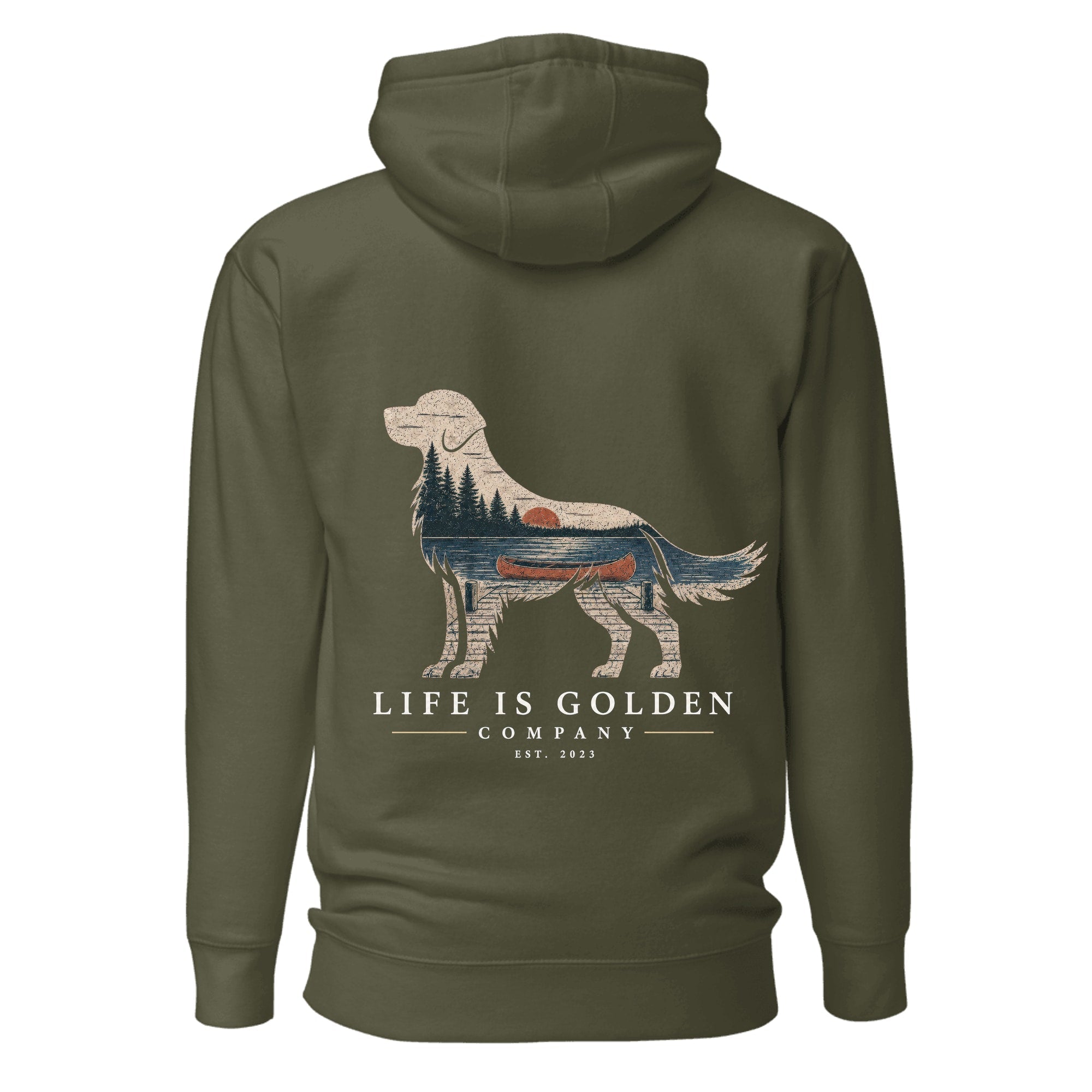 The Still Water Golden Hoodie — Military Green