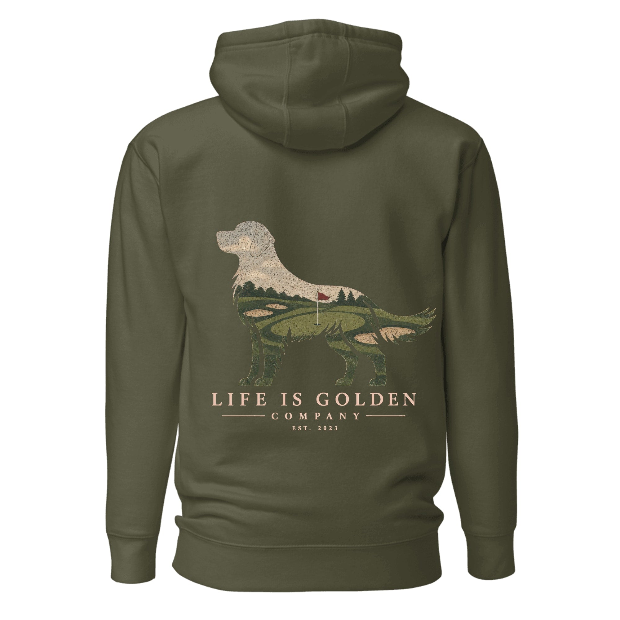The Fairway Golden Hoodie — Military Green