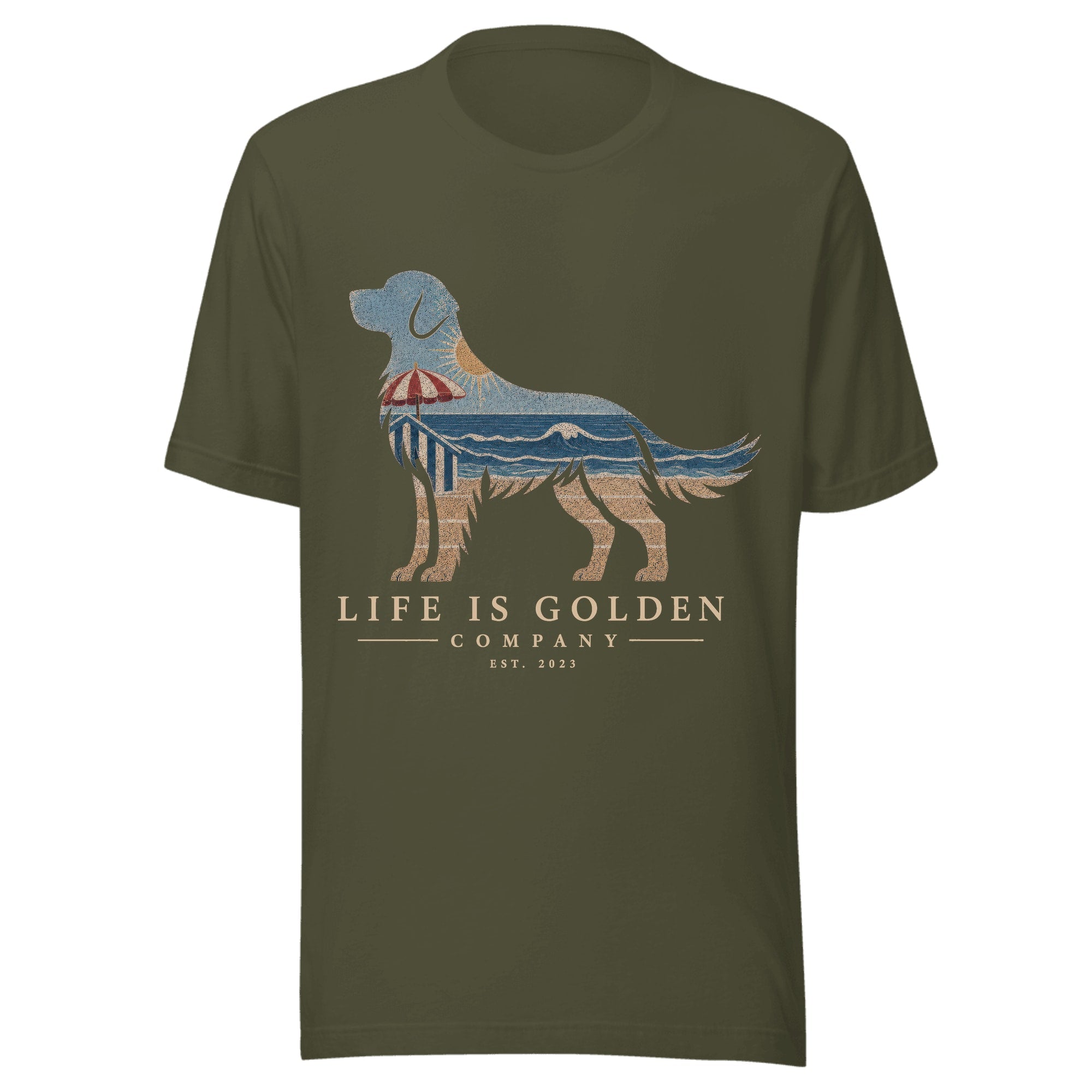 The Beach Day Golden Tee — Military Green