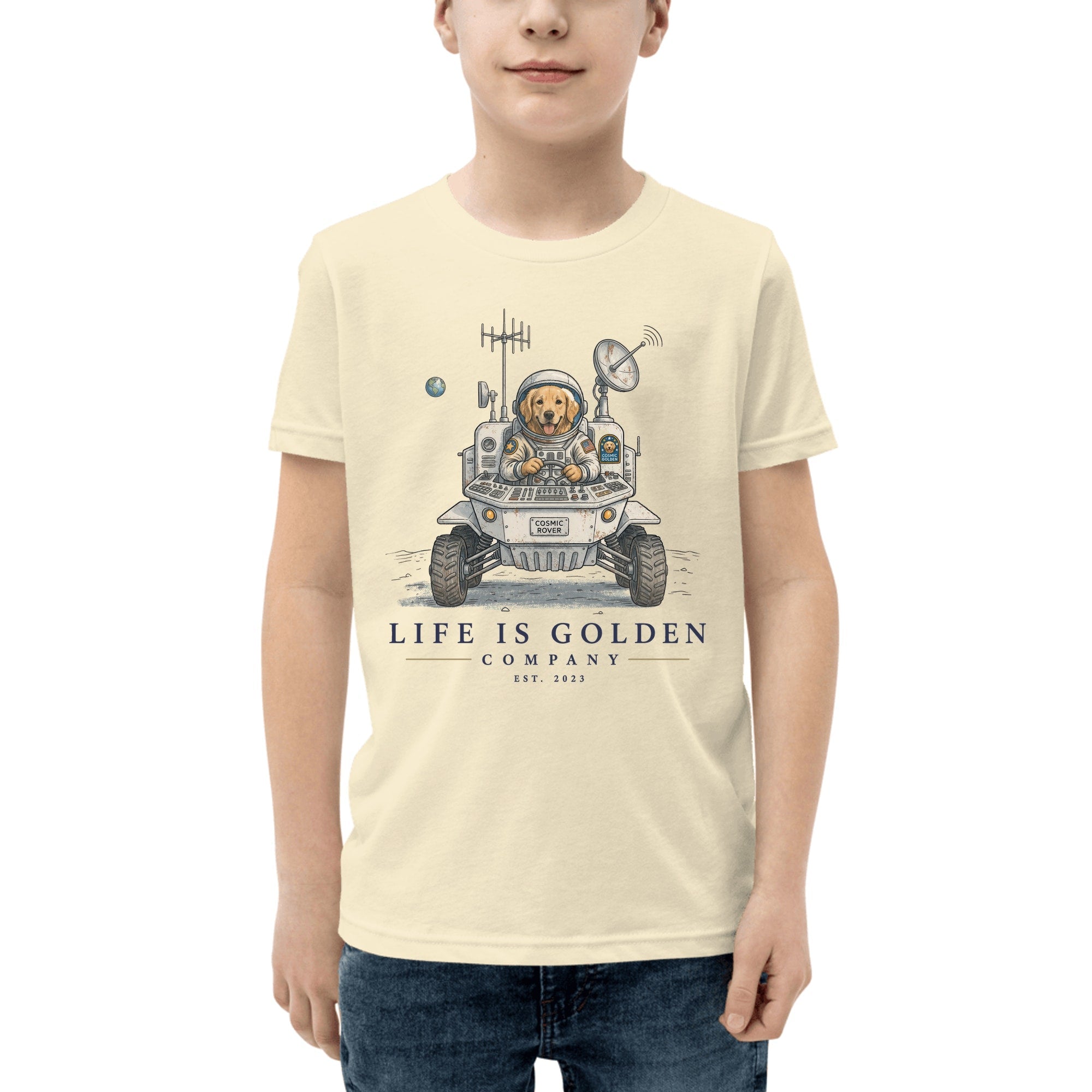 The Cosmic Rover Youth Tee — Natural