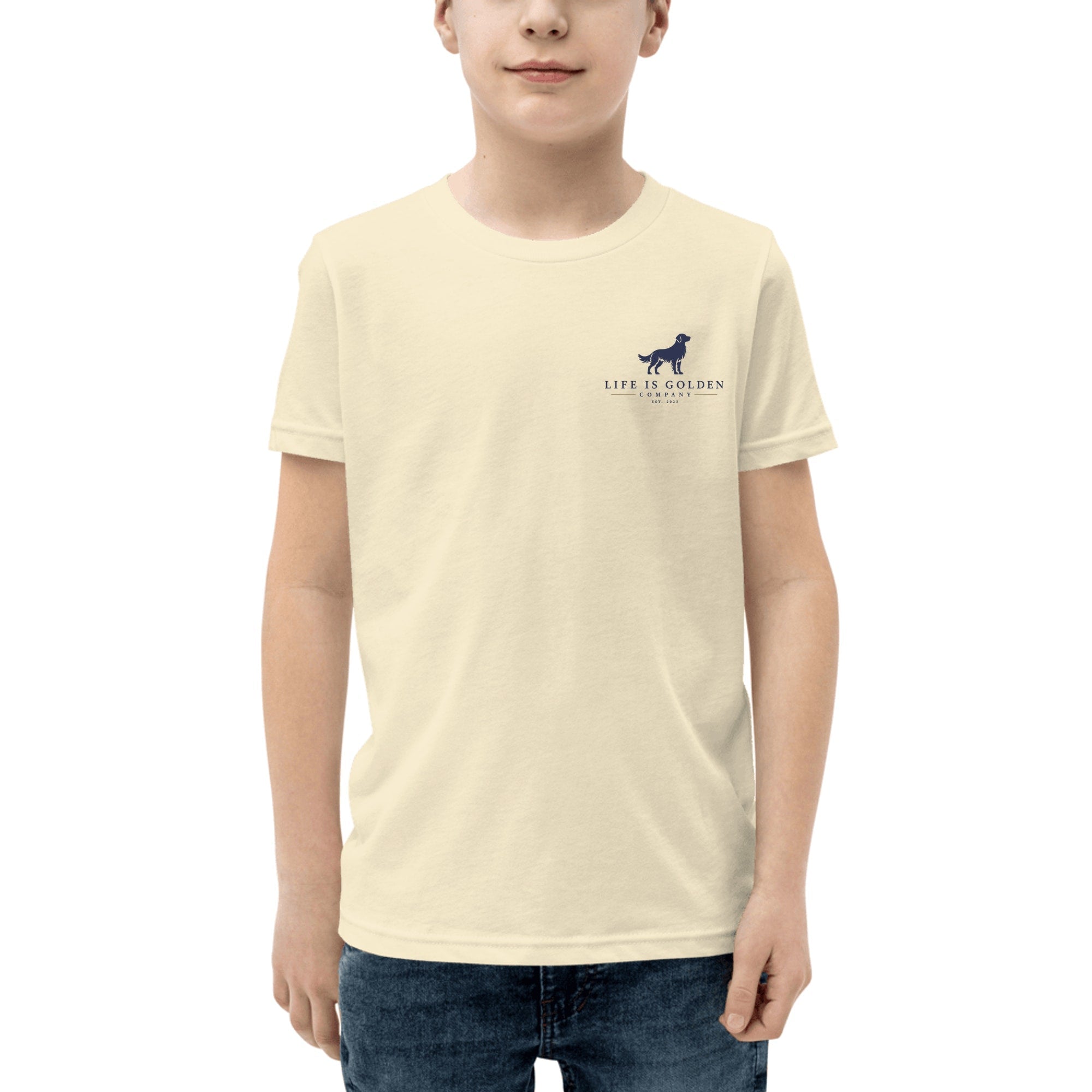 The Heartland Trio Youth Tee — Natural (front)