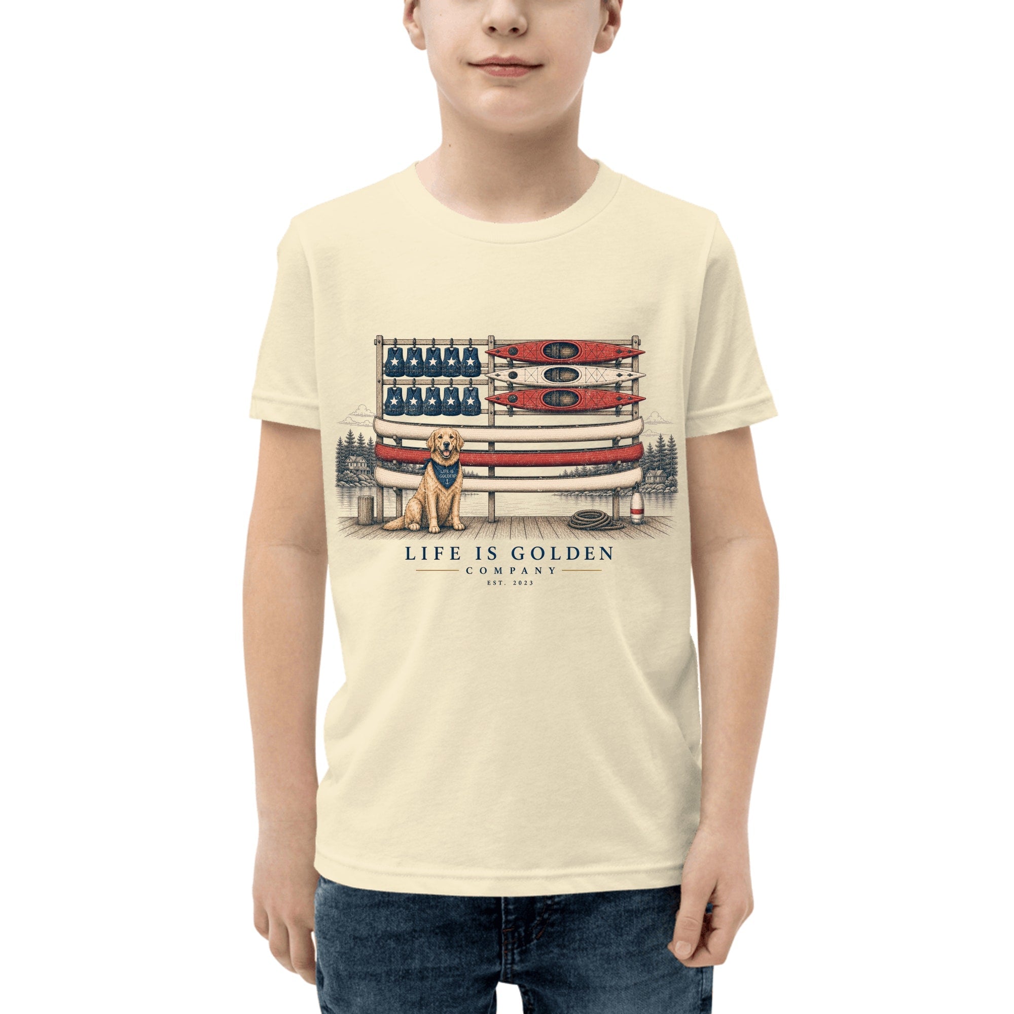 The Boathouse Flag Youth Tee — Natural