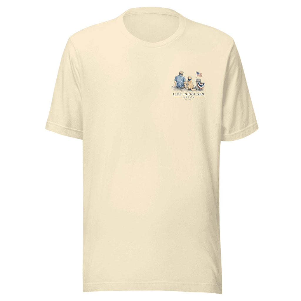The Dock Parade Tee — Natural (front)