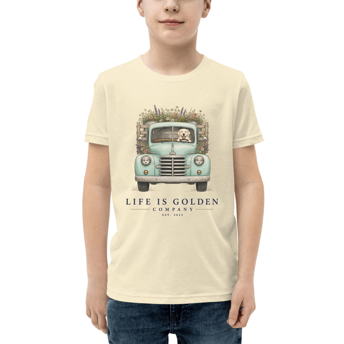 The Market Run Youth Tee — Natural