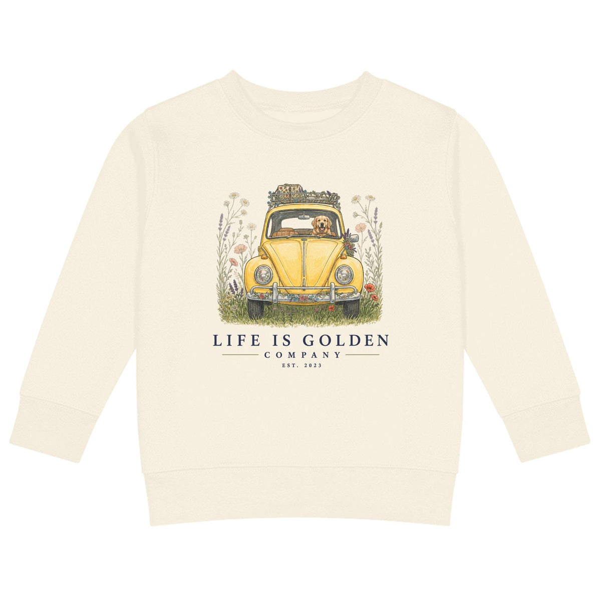 The Wildflower Detour Kids Crewneck — Natural Heather