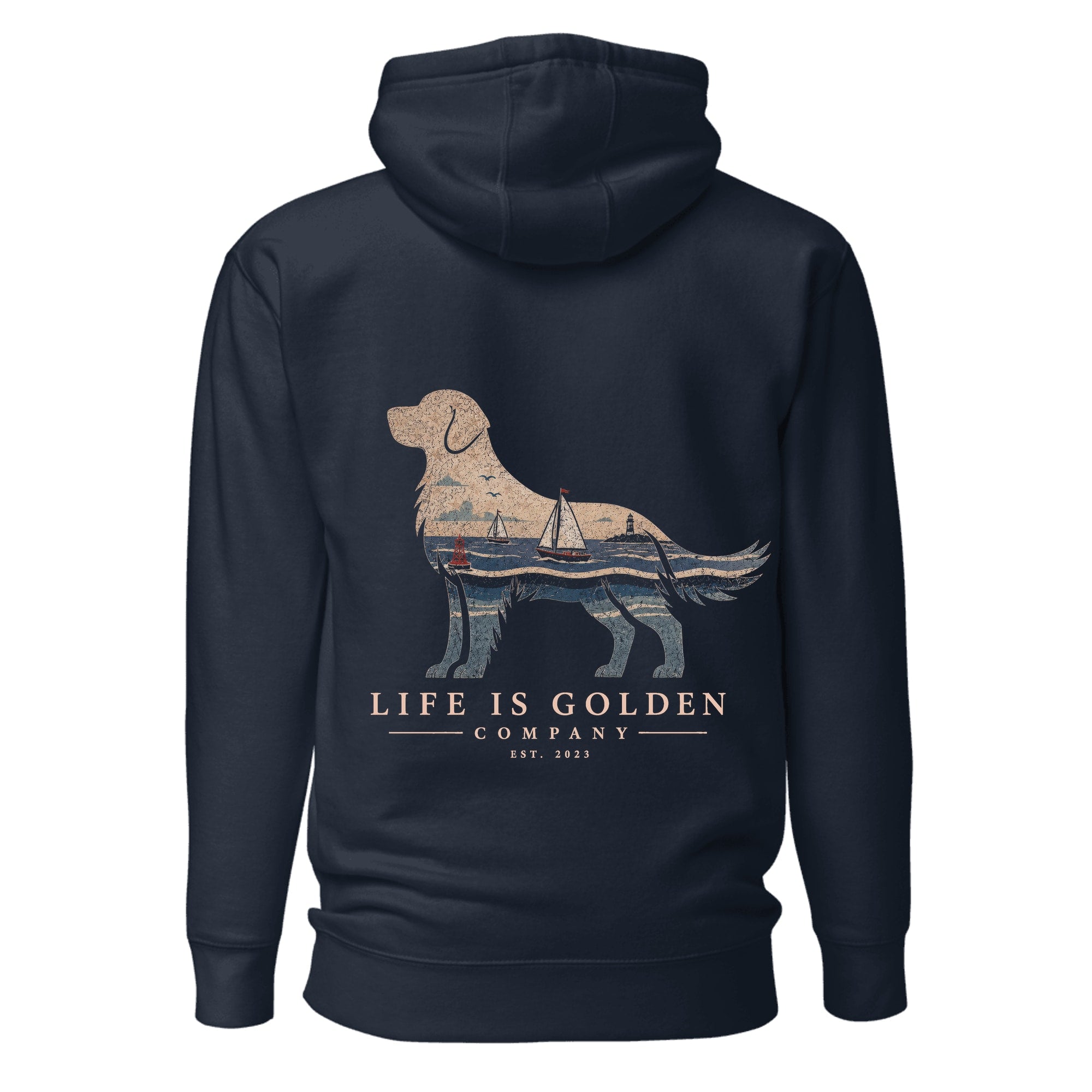 The Harborside Golden Hoodie — Navy Blazer