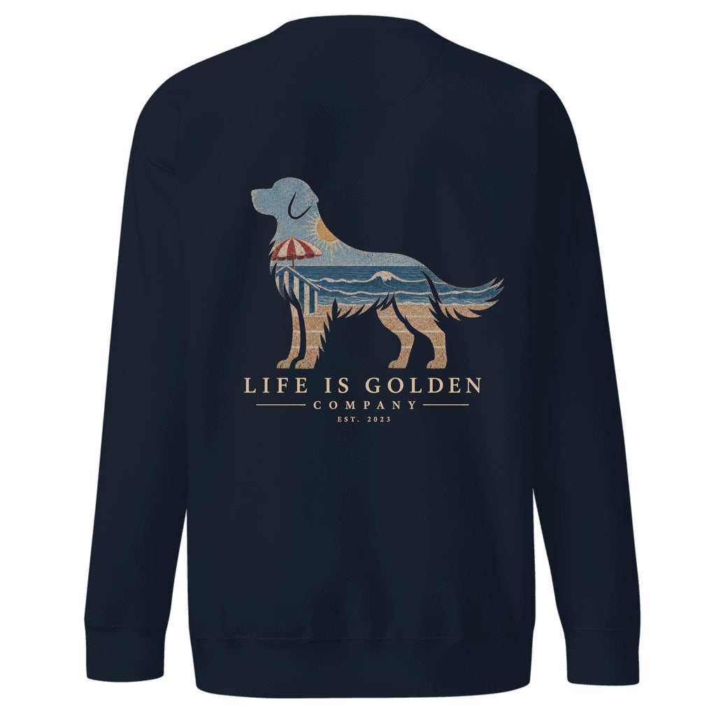 The Beach Day Golden Crewneck — Navy Blazer