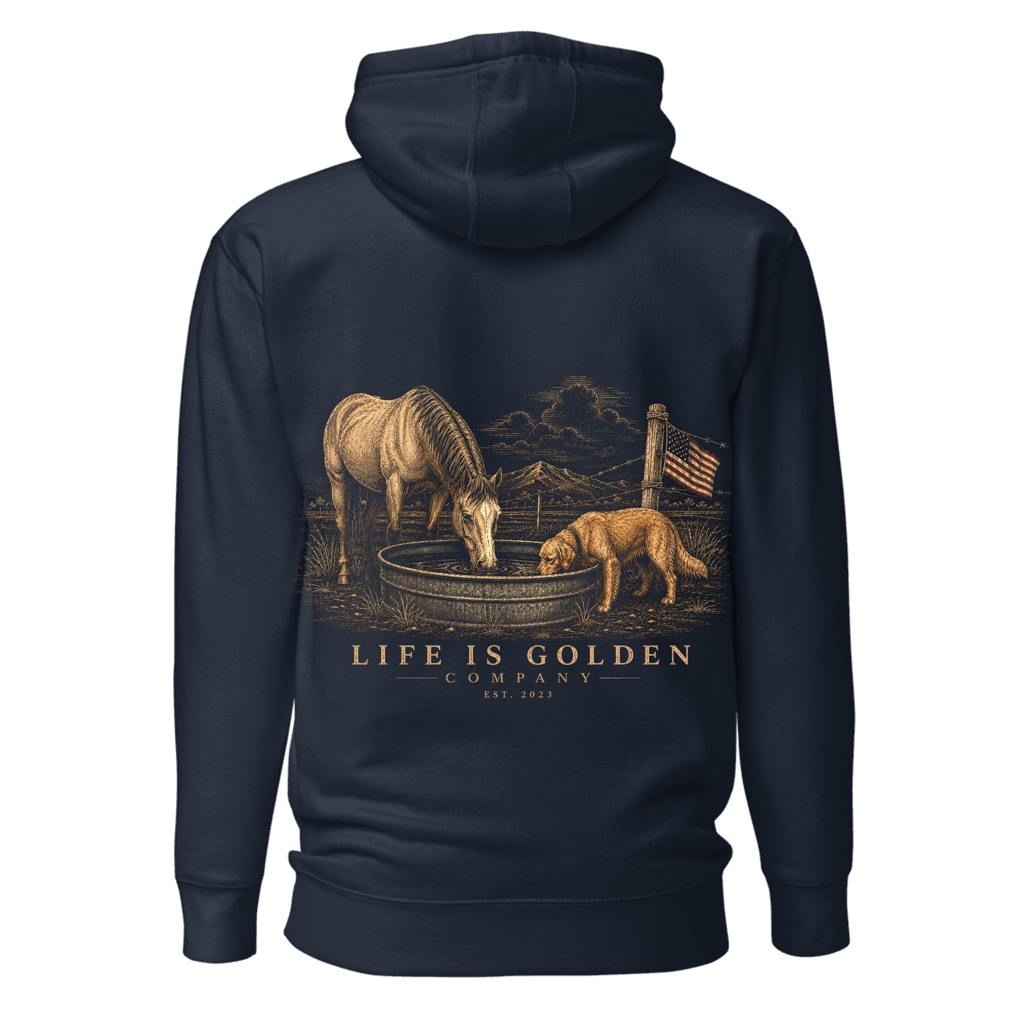 The Watering Hole Hoodie — Navy Blazer
