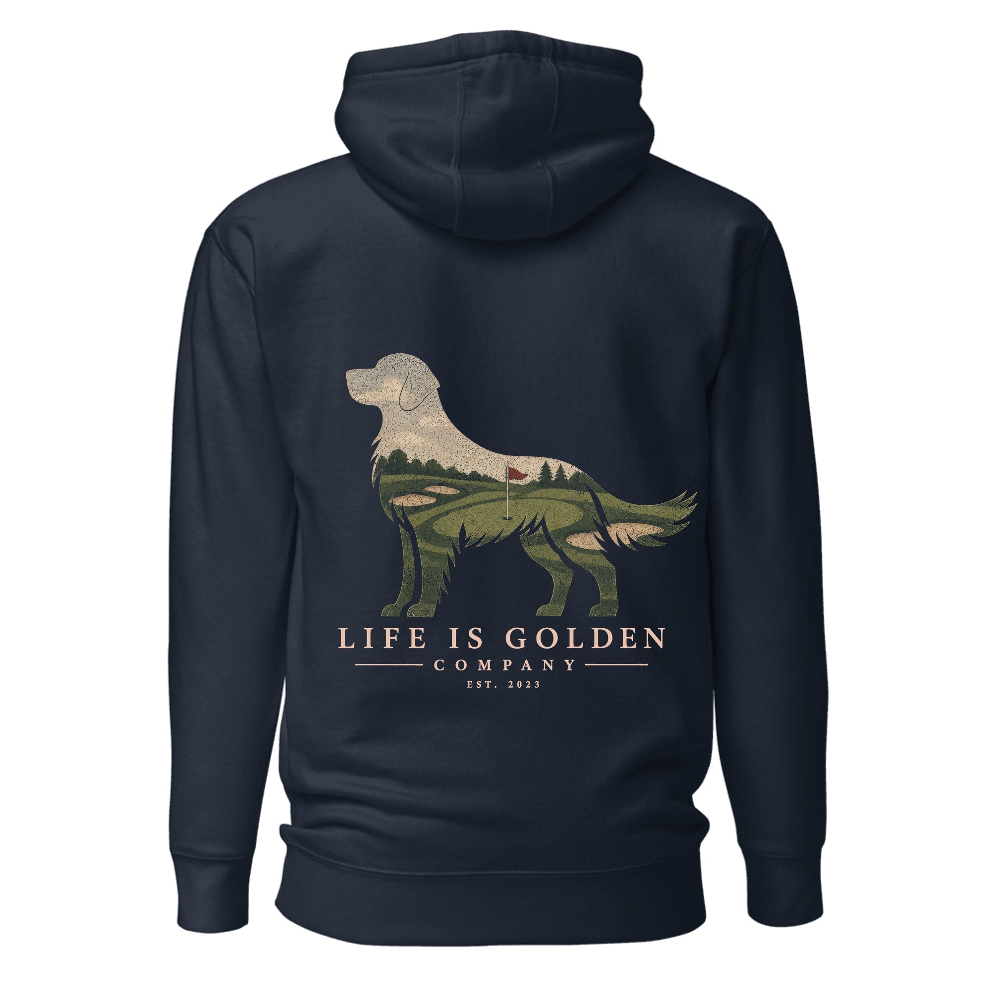 The Fairway Golden Hoodie — Navy Blazer