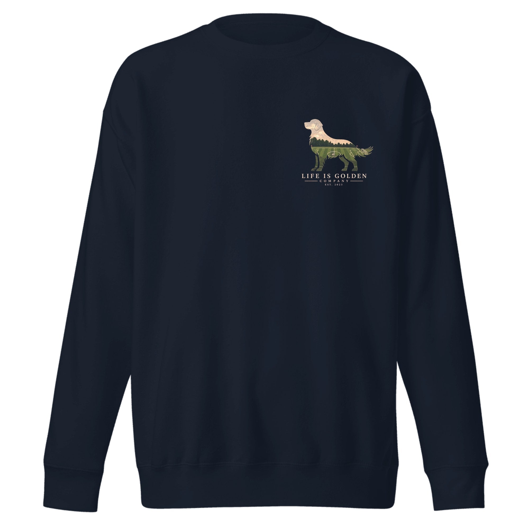 The Match Day Golden Crewneck — Navy Blazer (front)