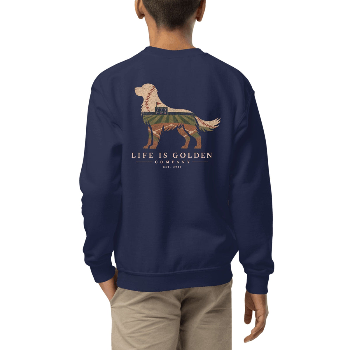 The Home Team Golden Youth Crewneck — Navy