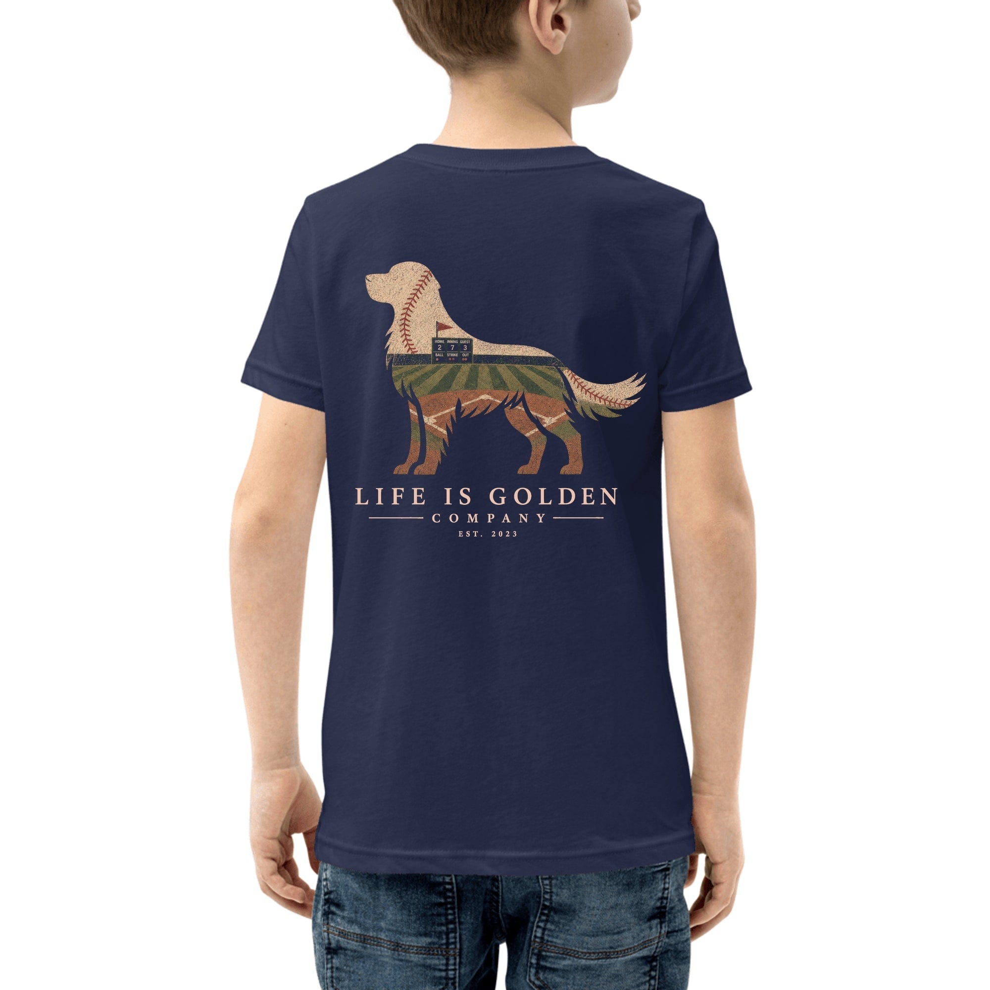 The Home Team Golden Youth Tee — Navy