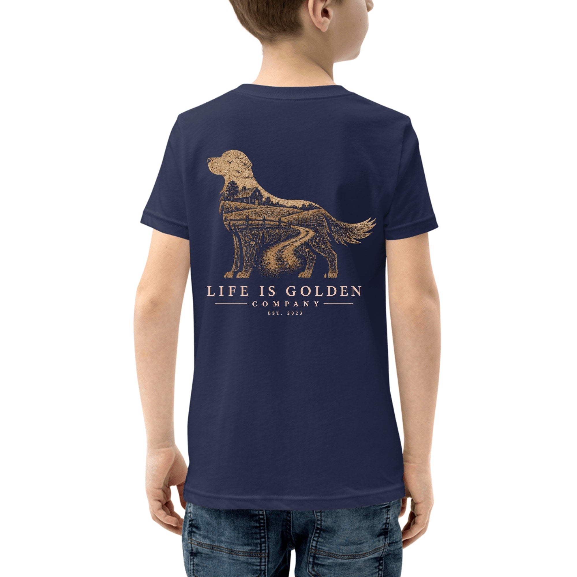 The Homestead Golden Youth Tee — Navy