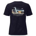 Winter Surf Check Women's Relaxed Tee — Navy