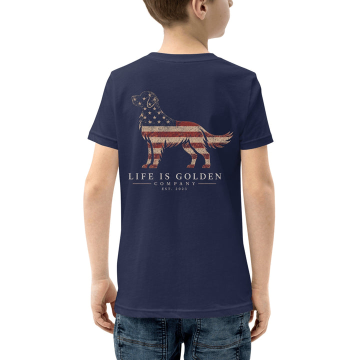 Stars & Stripes Golden Retriever Youth Tee
