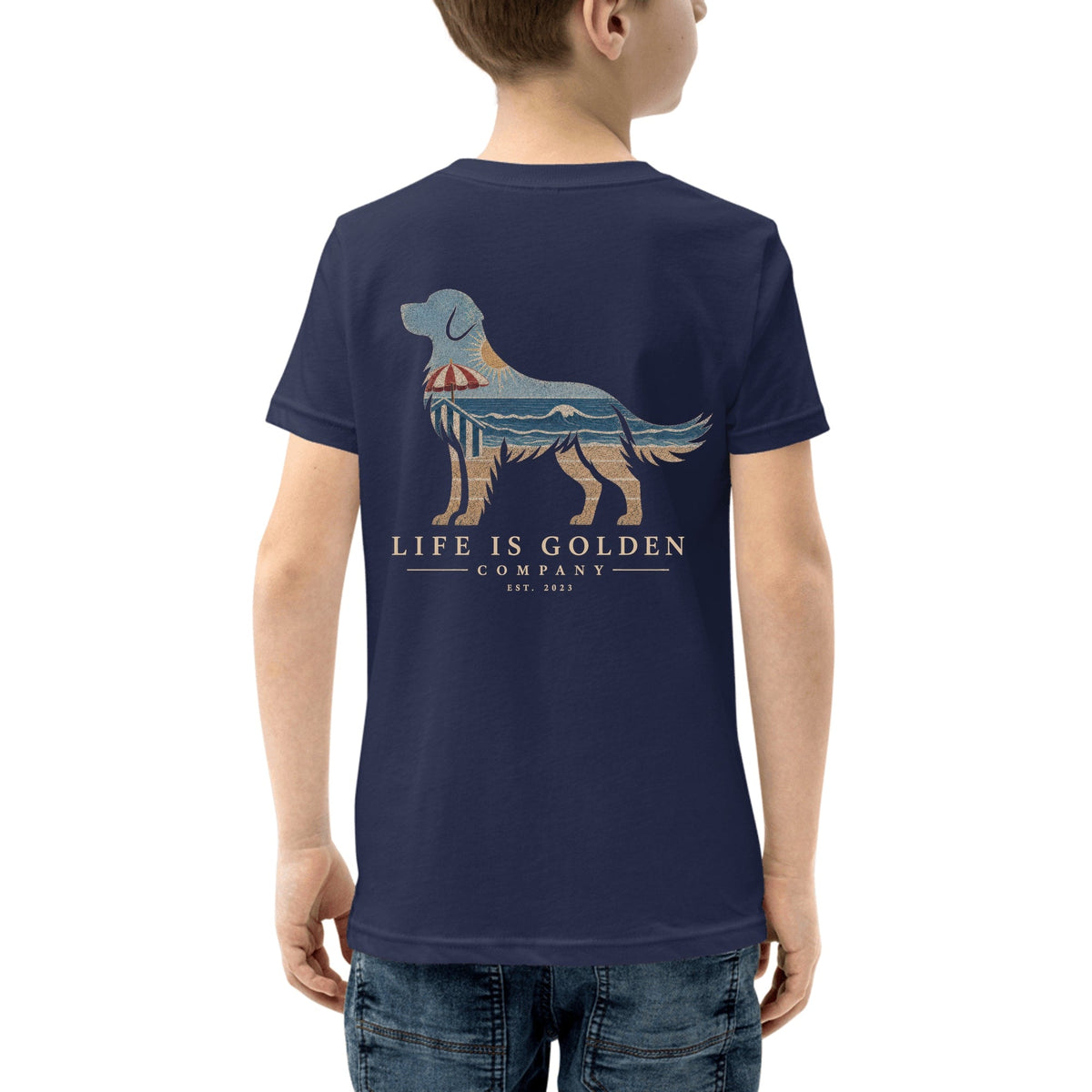 The Beach Day Golden Youth Tee — Navy